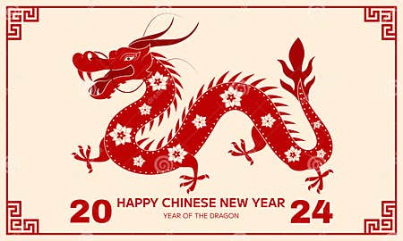Happy Chinese New Year 2024 .Zodiac Sign. Year of the Dragon. New Year ...