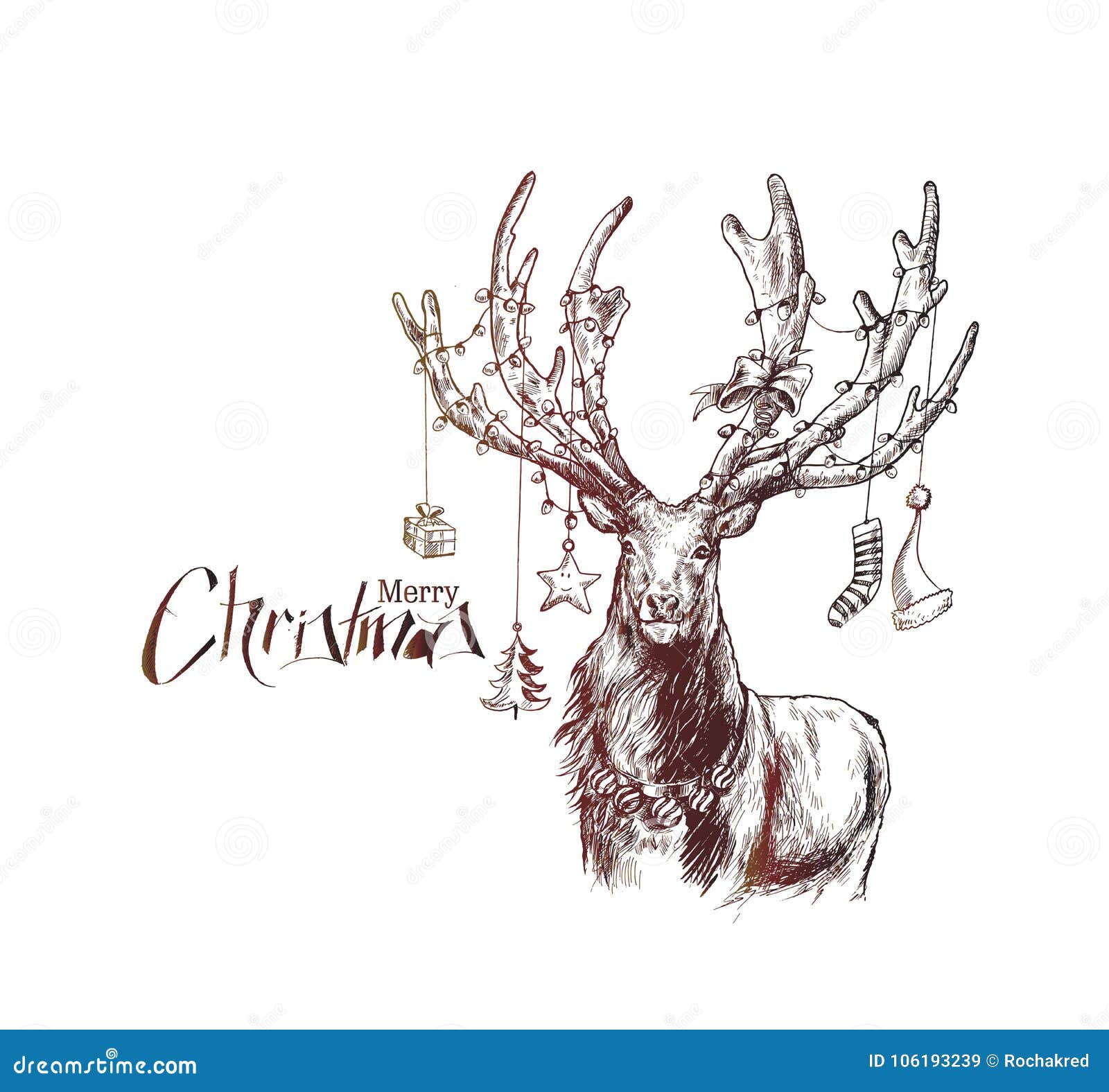 Elk Reindeer Christmas, Painted Christmas deer, watercolor Painting, antler  png | PNGEgg