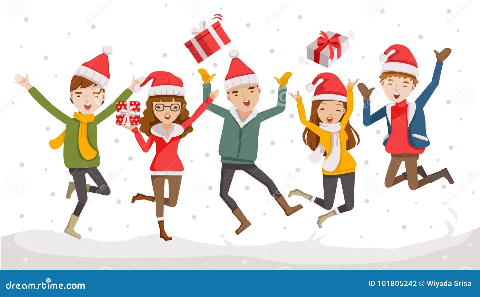 Happy christmas stock vector. Illustration of person - 101805242