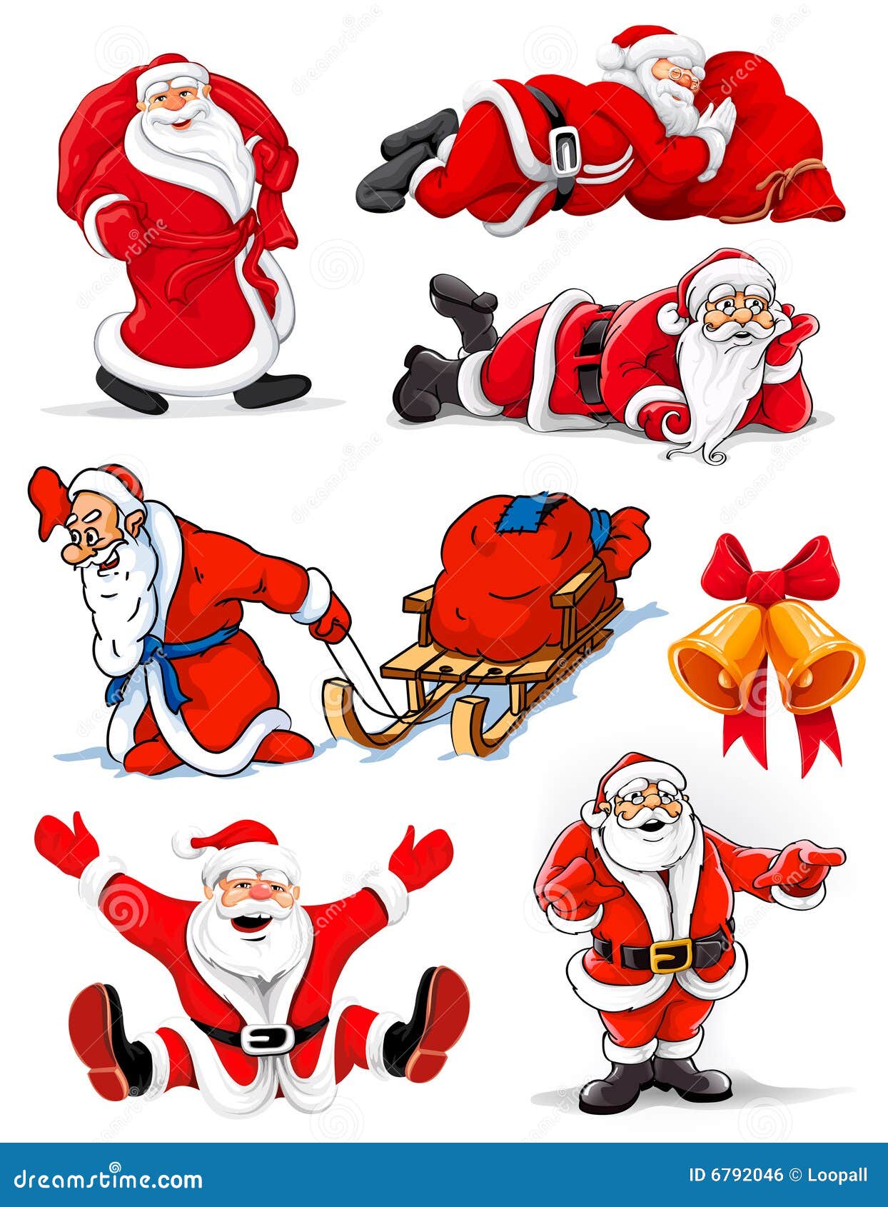 Happy Christmas Santa Claus Illustrations Samples Stock Illustration -  Illustration of cartoon, sample: 6792046