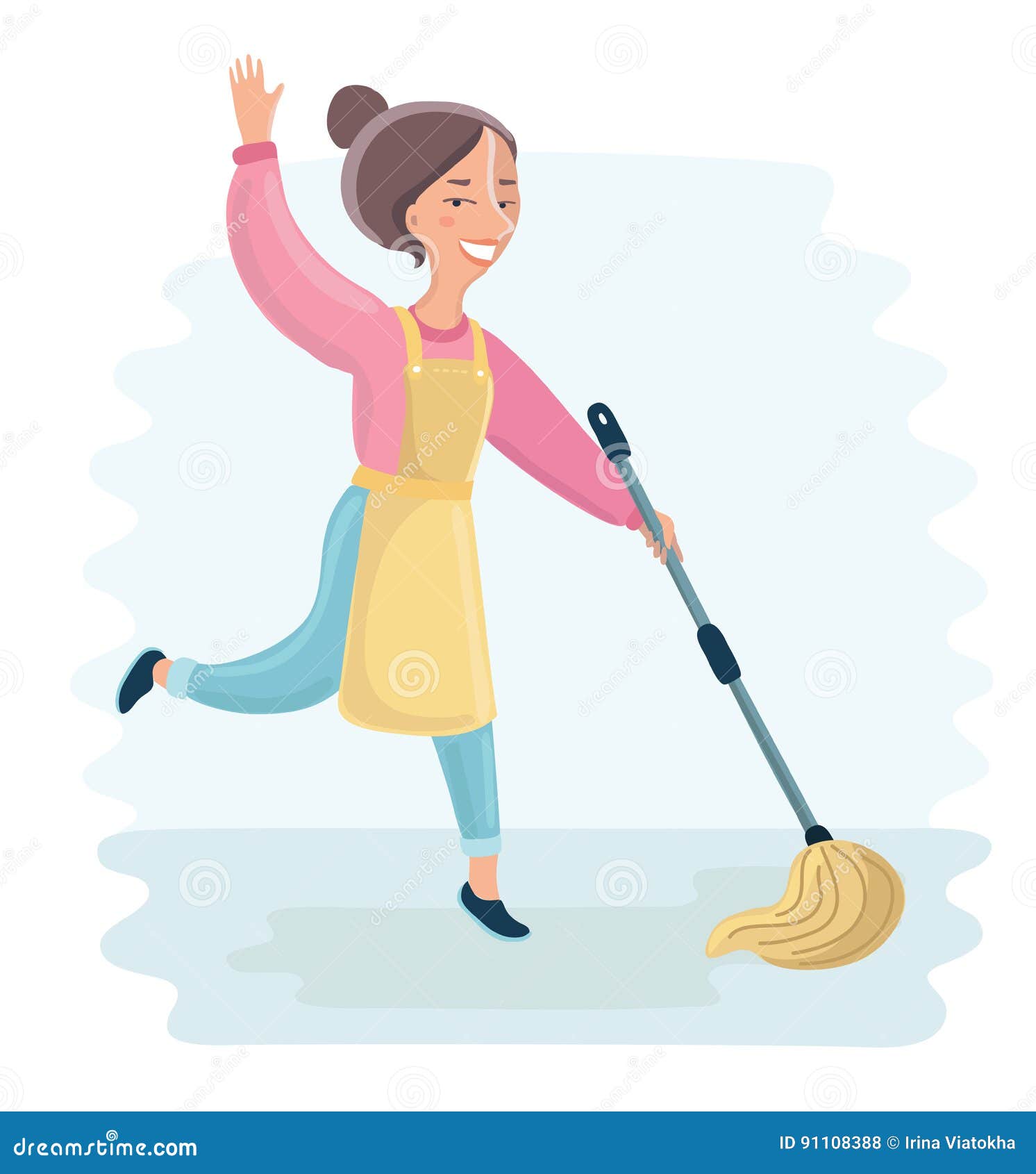 Cleaning woman holding a squeegee mop - house cleaning concept 26223805  Stock Photo at Vecteezy