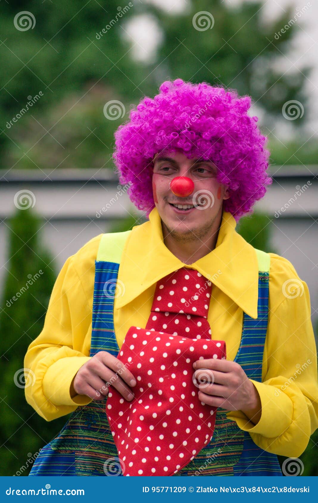 Happy Clown With Big Red Tie Stock Image - Image of buffoon, background The Clown Wore A Wide Tie And A Floppy Hat