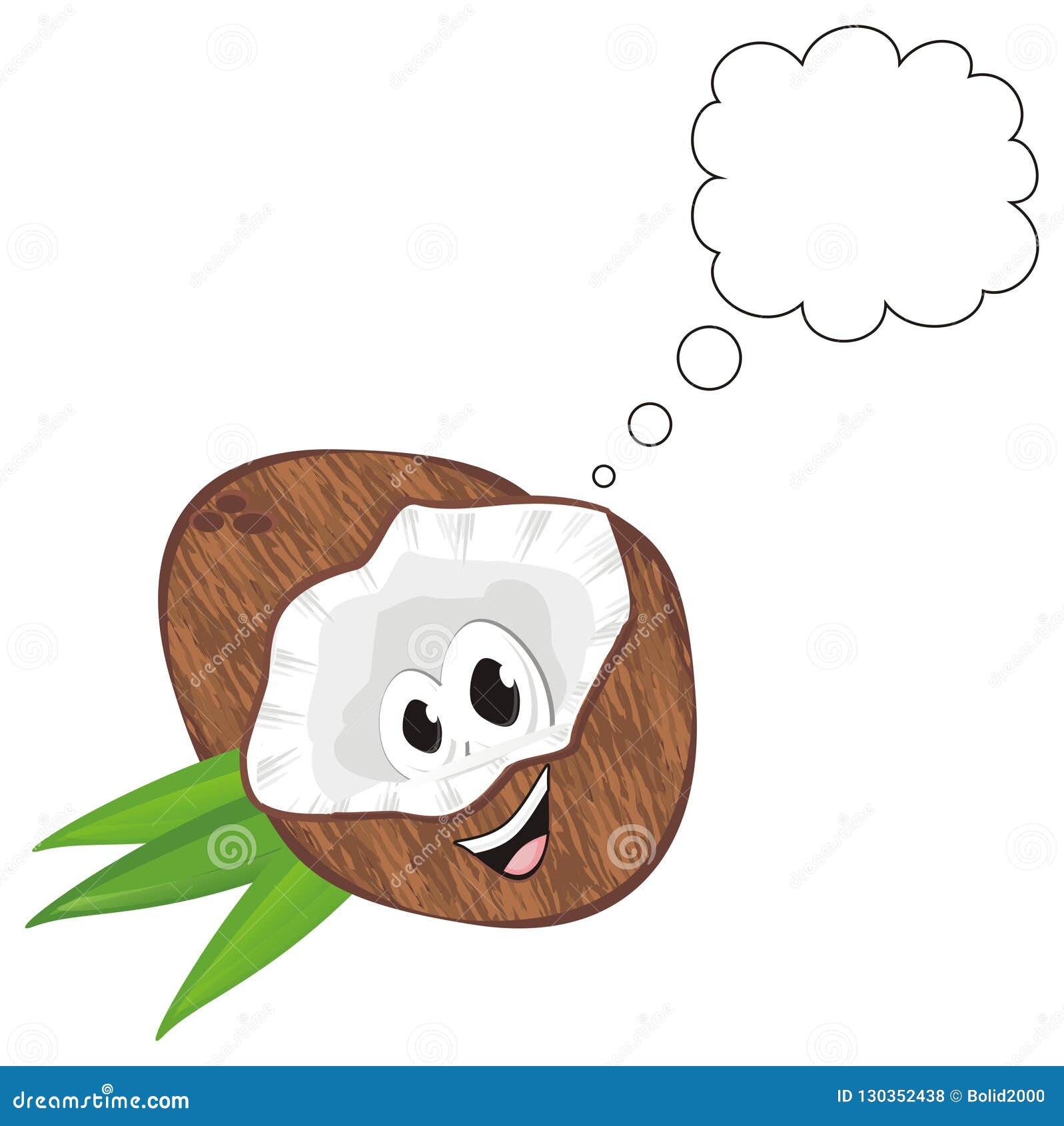 Happy coconut dreaming stock illustration. Illustration of nutrition