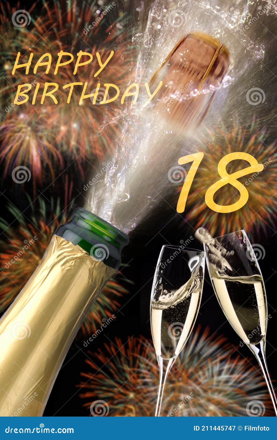 Happy Congratulations To the 18th Birthday Stock Image - Image of ...