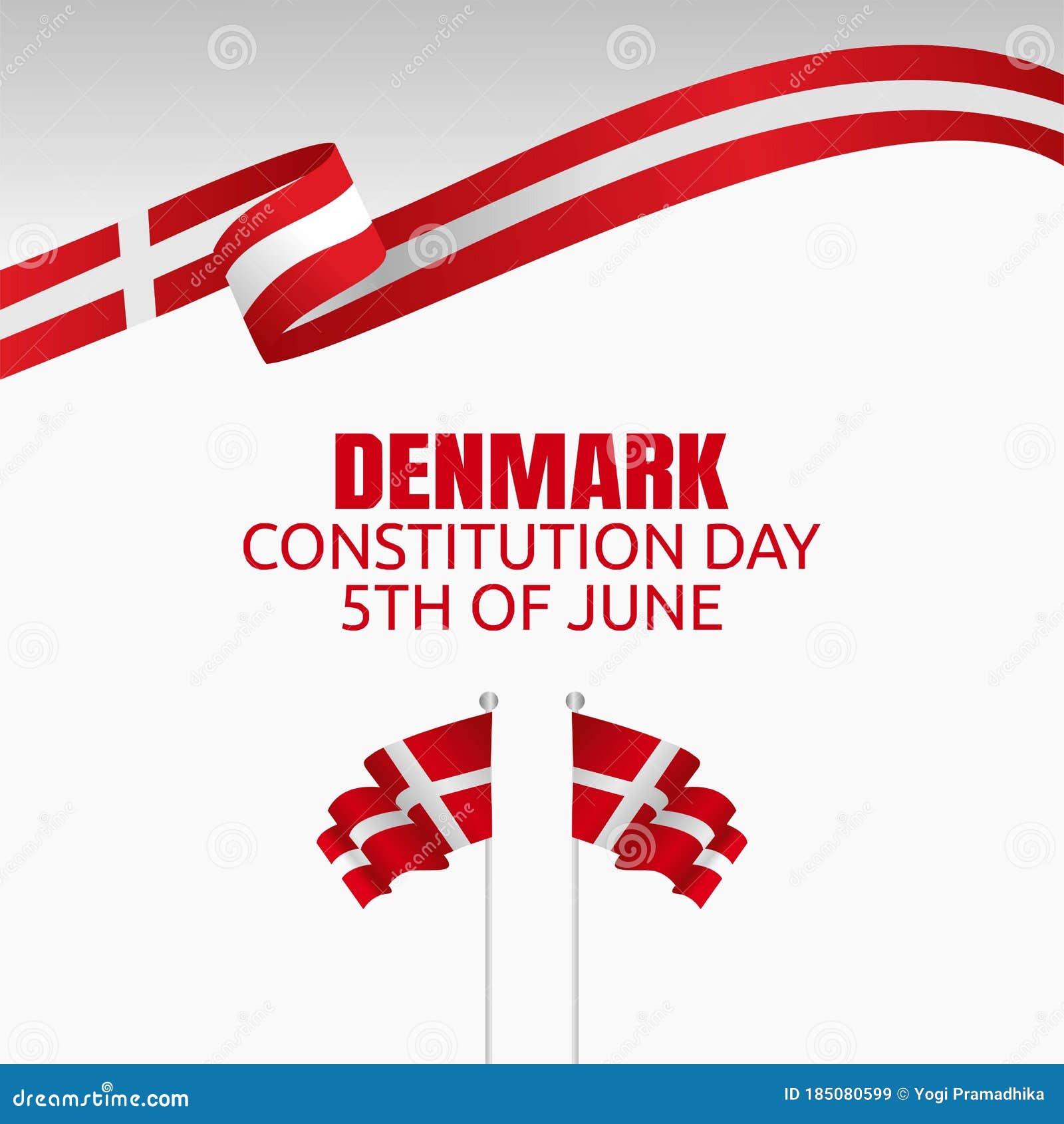 Happy Constitution Day of Denmark Vector Illustration Stock Vector