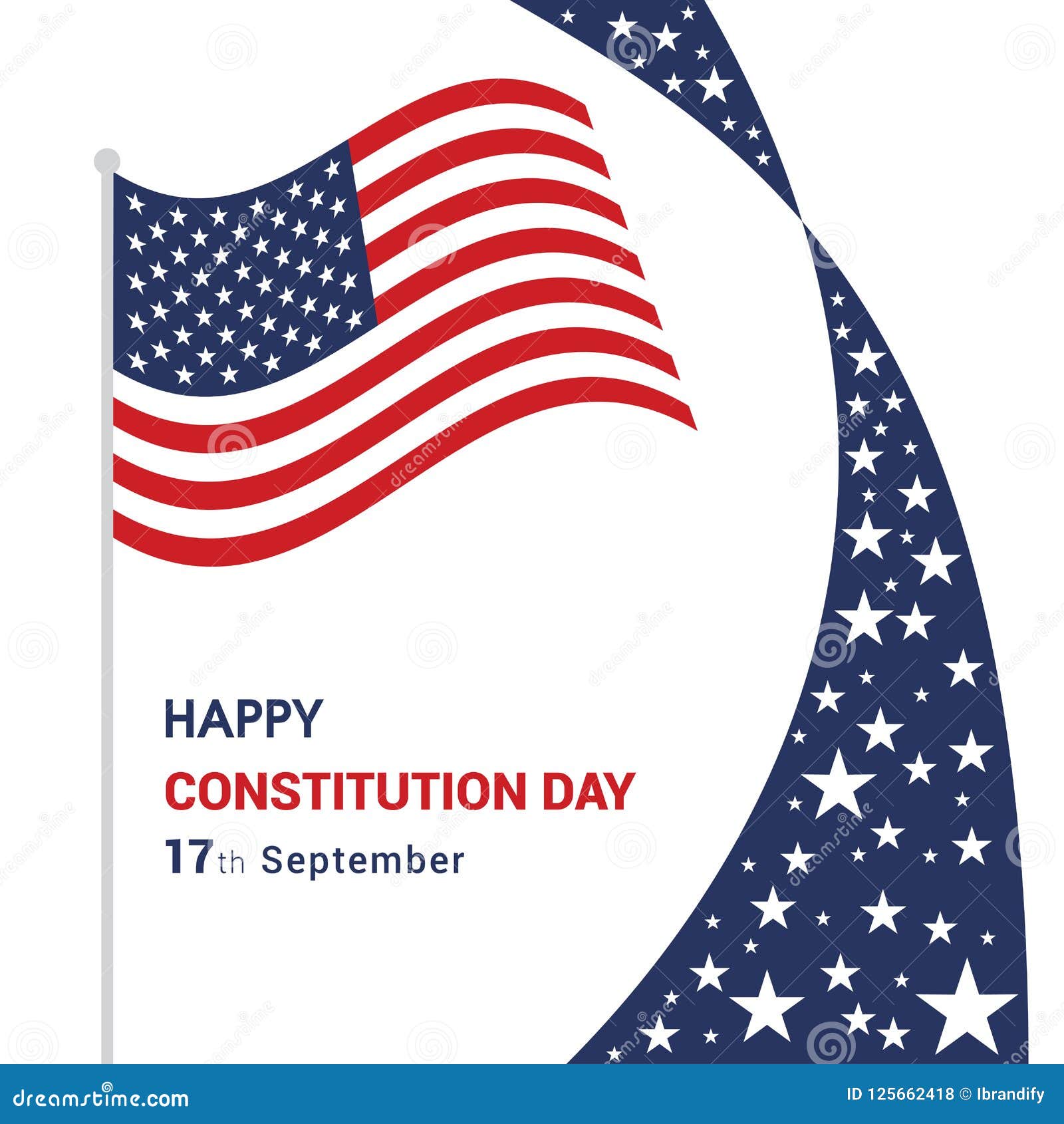 Download Happy Constitution Day Design Card Vector Stock Vector - Illustration of star, blue: 125662418