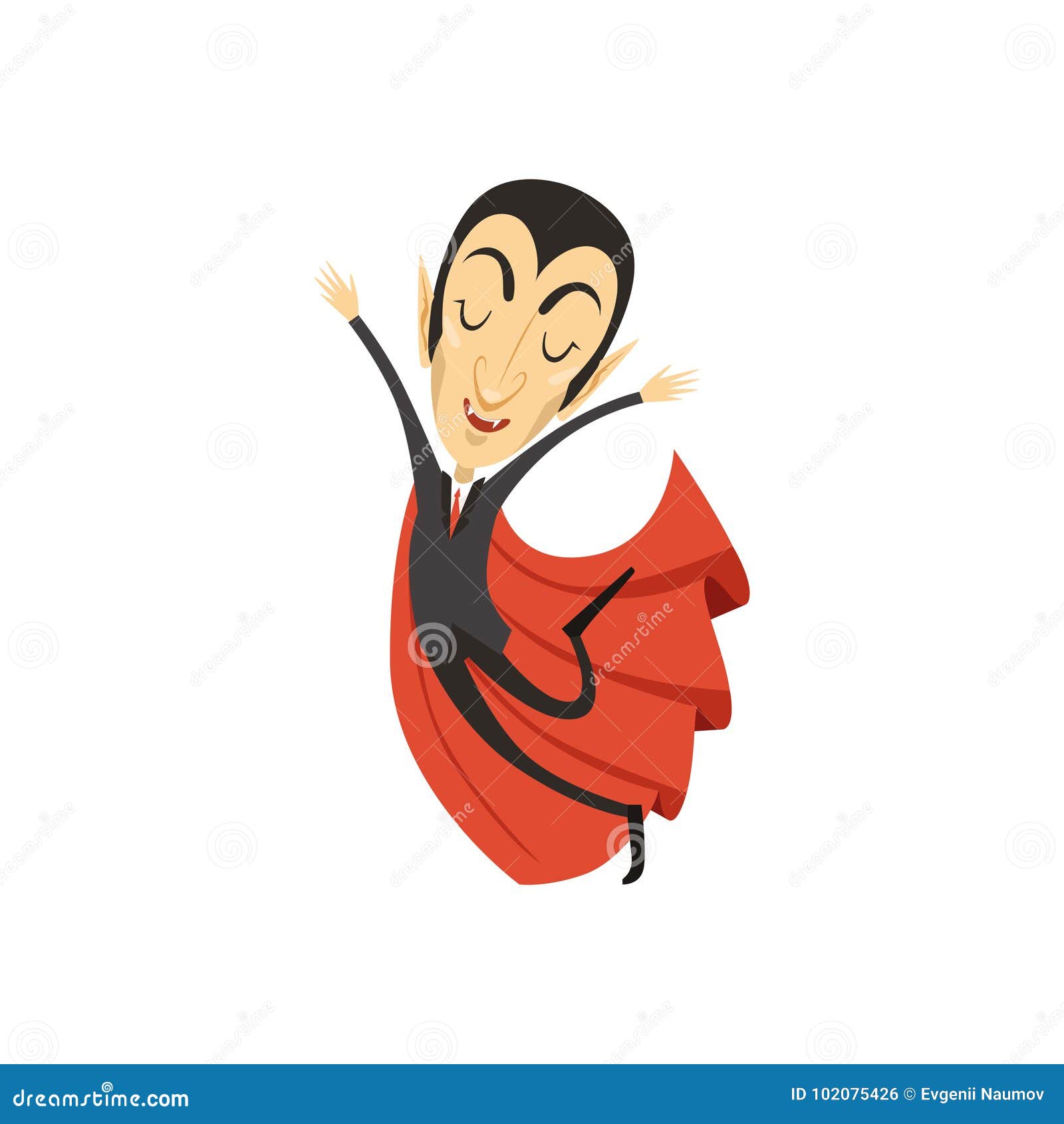 Cute Cartoon Vampire Dracula Vector Illustration Stock Vector