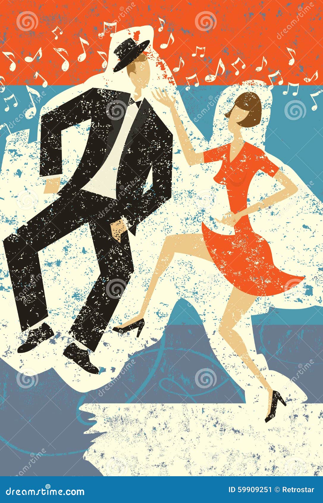 Happy Couple Dancing stock vector. Illustration of flirting - 59909251