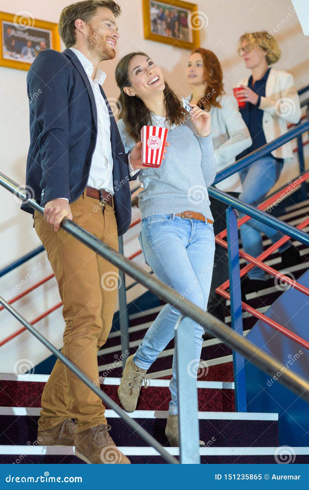 Happy Couple Going To Cinema Stock Image - Image of couple, smiling ...
