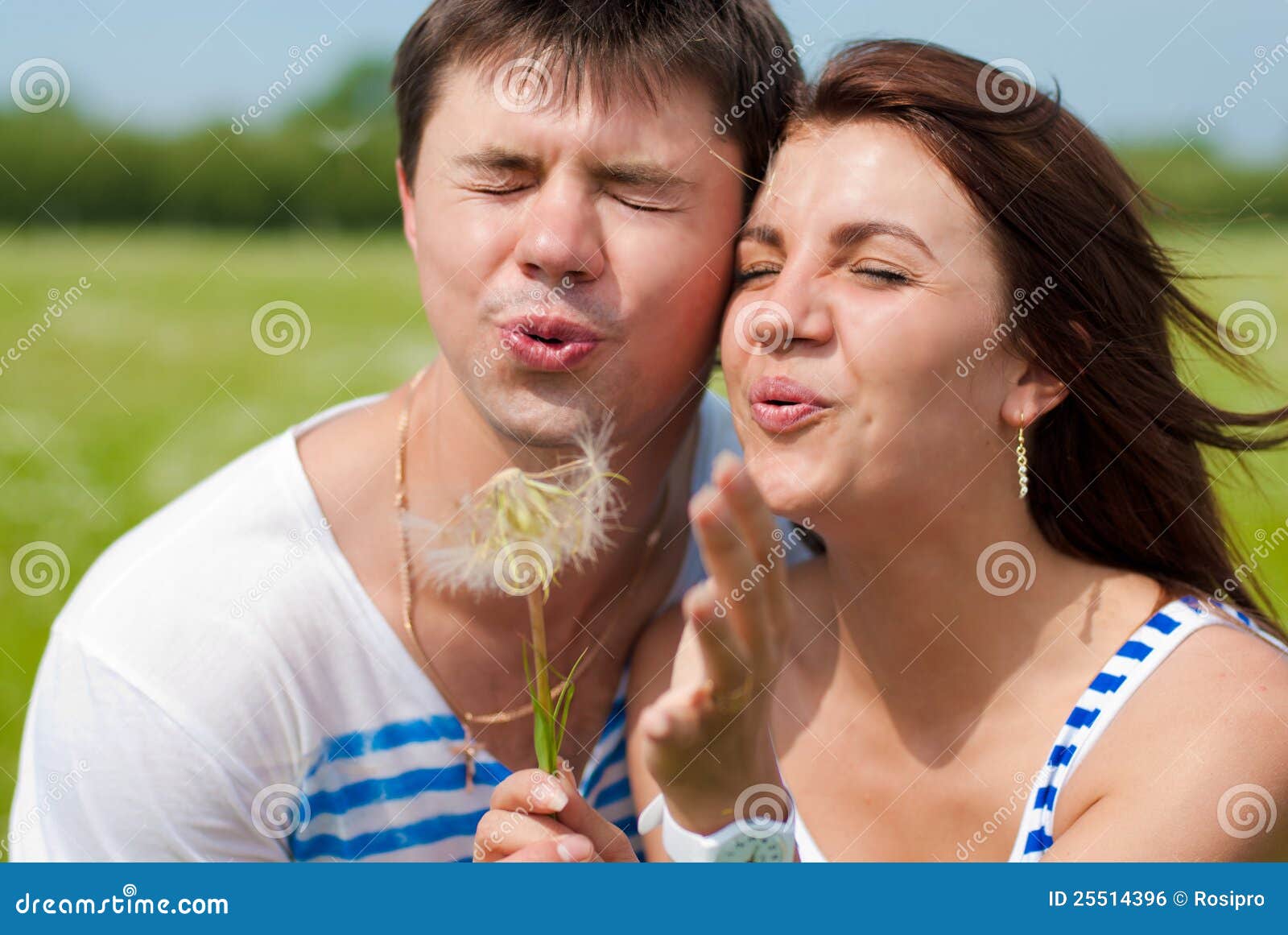 Happy Couple Having Fun Outdoors Stock Photo Image Of Female Excited