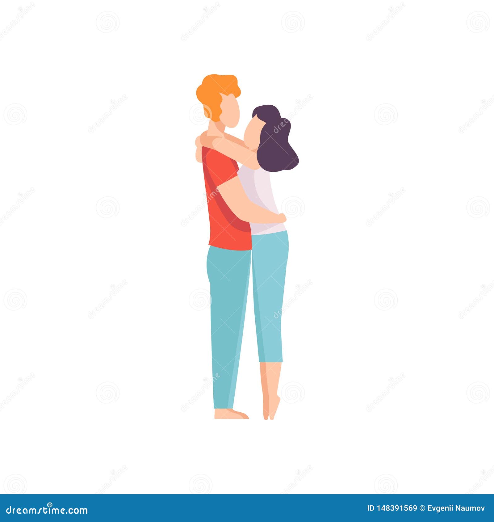 Download Happy Couple Hugging Each Other, Romantic Couple In Love Vector Illustration Stock Vector ...