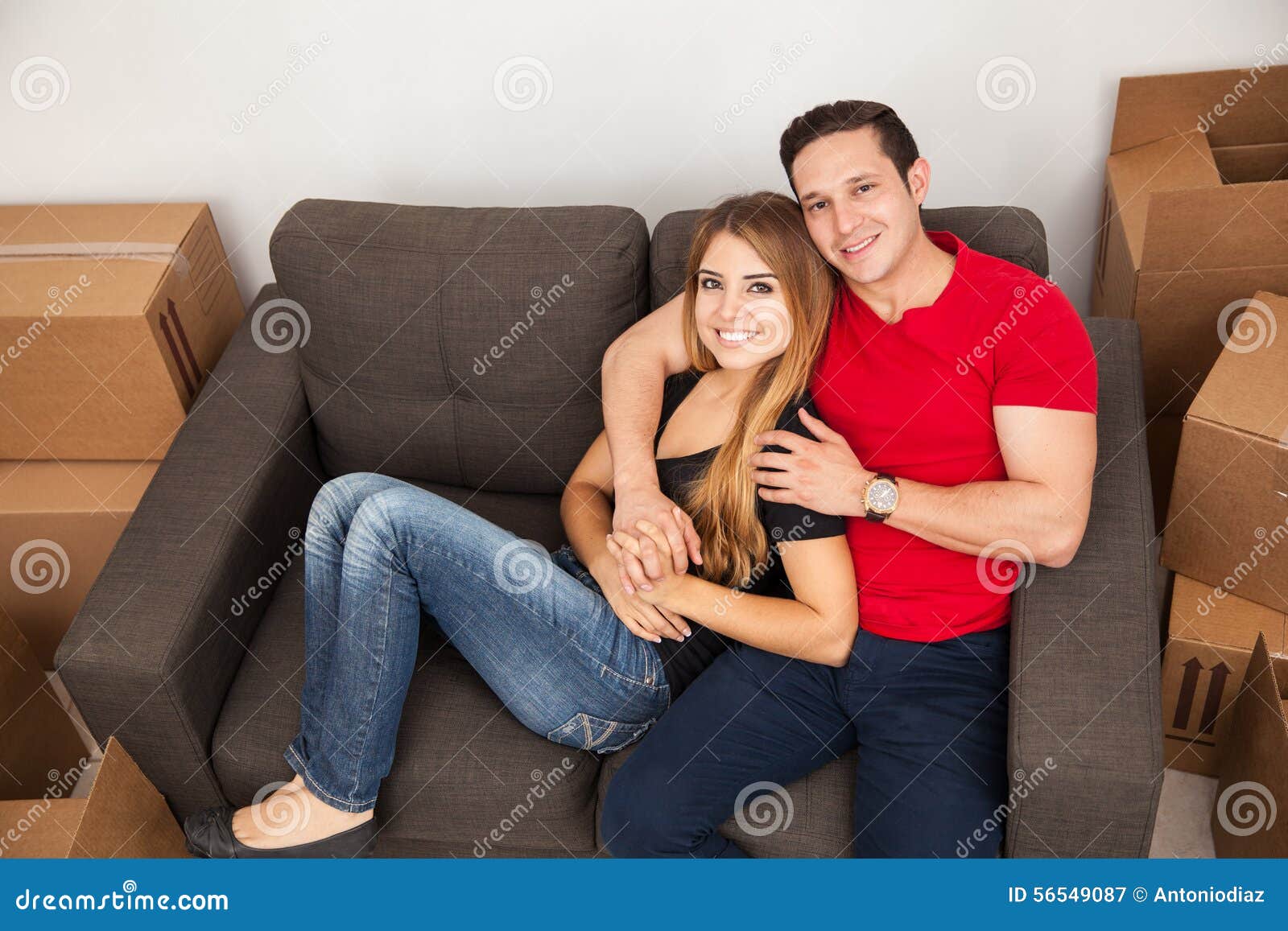 Happy Couple In Their New Home Stock Image Image Of Copyspace
