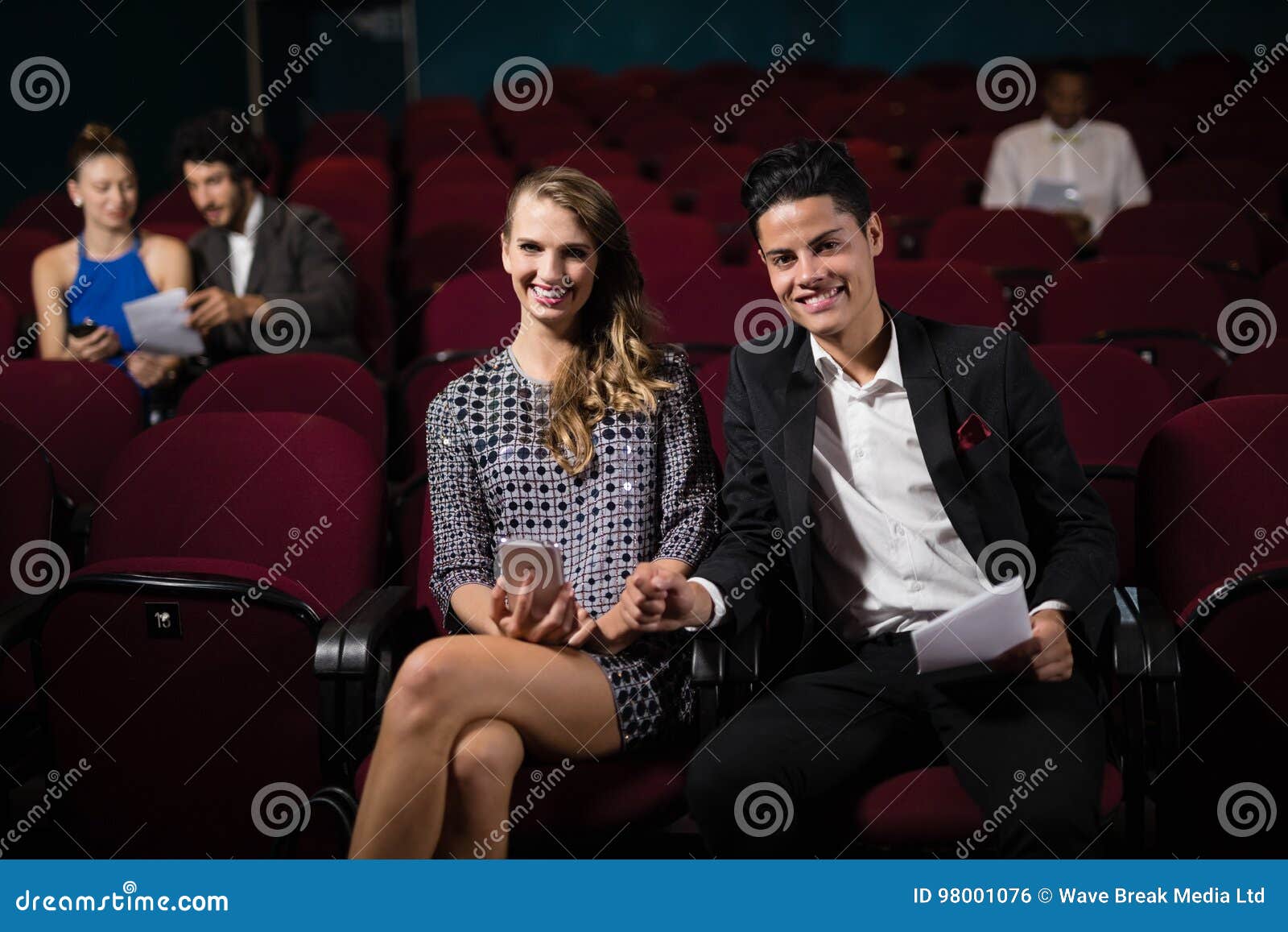 Couple Watching Movie in Theatre Stock Photo Image of activity