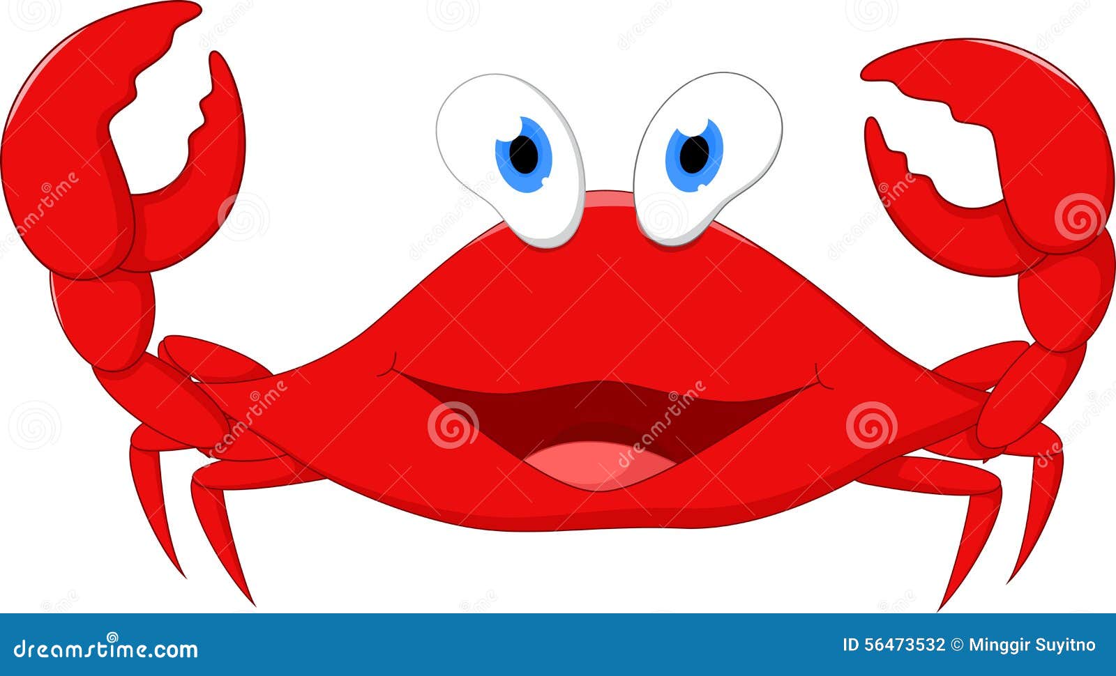 Happy Crab Cartoon Mascot Character Waving For Greeting RoyaltyFree Stock Photography