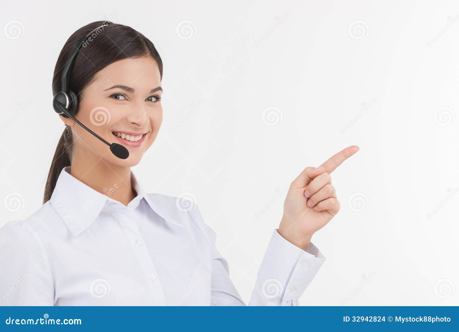 Happy Customer Service Representative Stock Photo