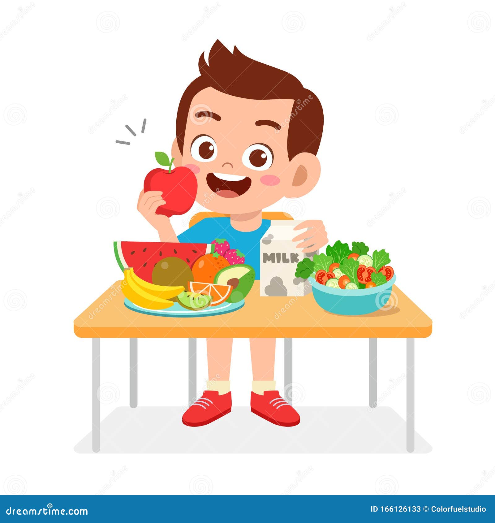Happy Cute Boy Eating Stock Illustrations – 3,226 Happy Cute Boy Eating