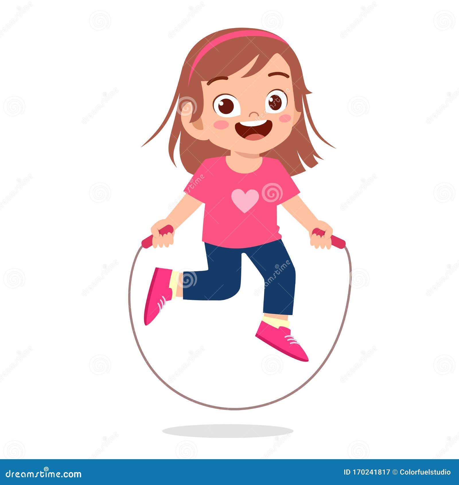 Girl Skipping Clipart