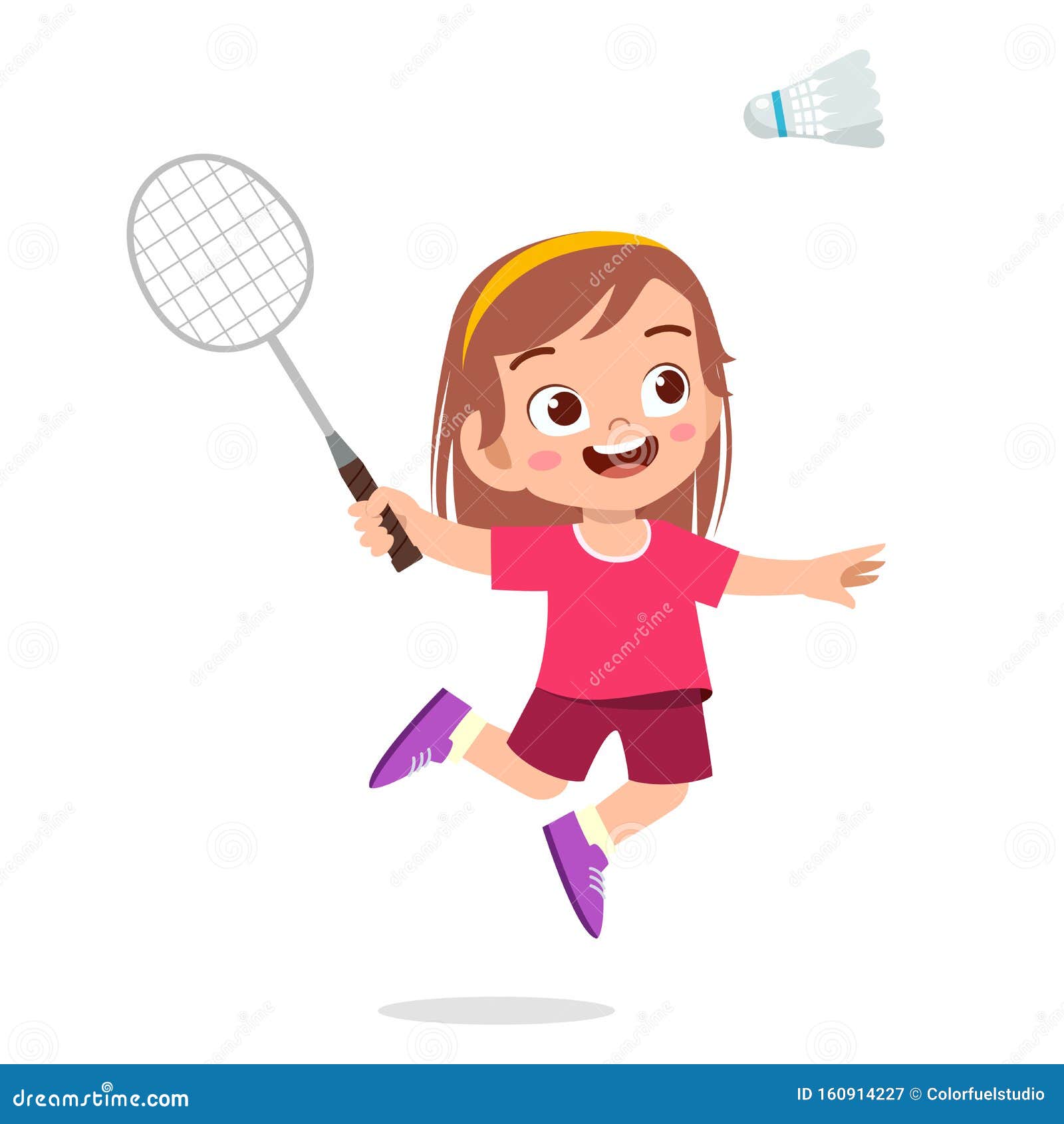 Happy Cute Kid Girl Play Train Badminton Stock Vector - Illustration of healthy, kindergarten: 160914227 Happy Cute Kid Girl Play Train Badminton Stock Vector - Illustration of healthy, kindergarten: 160914227