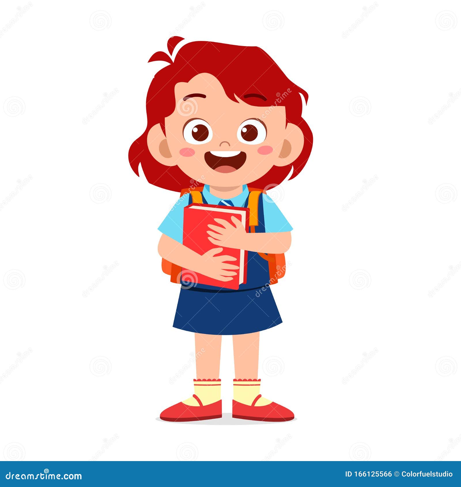 Happy Cute Kid Girl Ready To Go To School Stock Vector Illustration Of Student Holding Happy Cute Kid Girl Ready To Go To School Stock Vector Illustration Of Student Holding