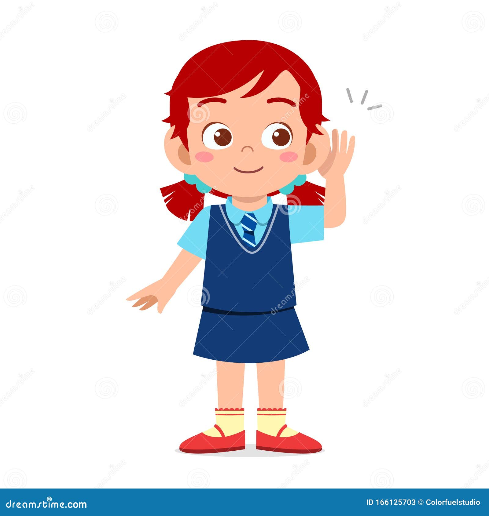 Happy Cute Kid Girl Ready To Go To School Stock Vector Illustration Of Backpack Person