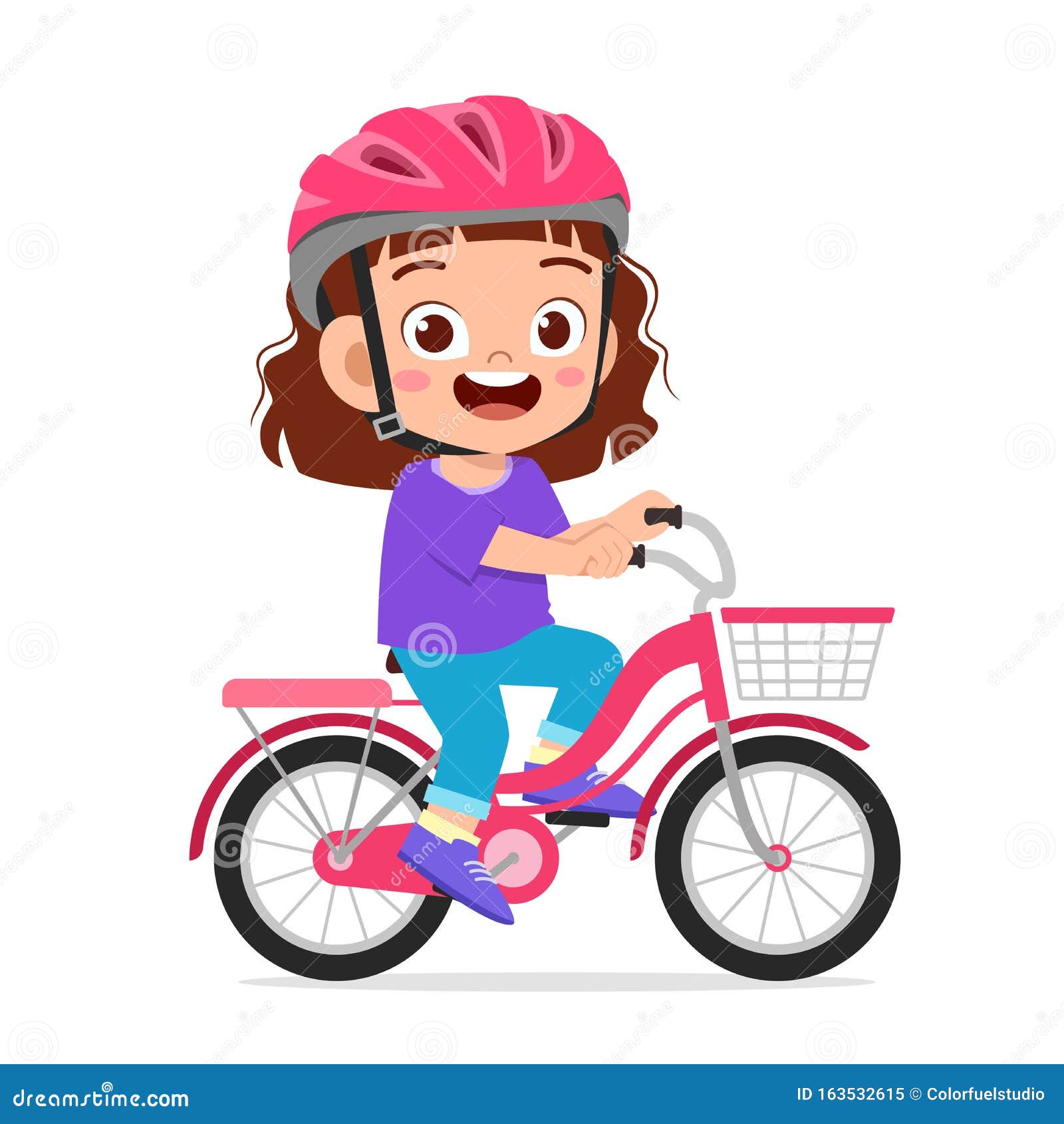 Girl On Bike Clipart