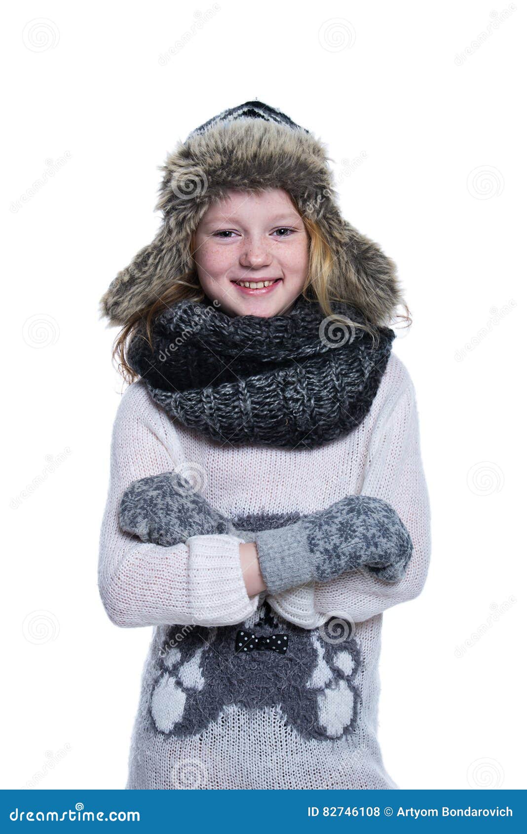 Happy Cute Kid Posing in the Studio Isolated on White Background ...