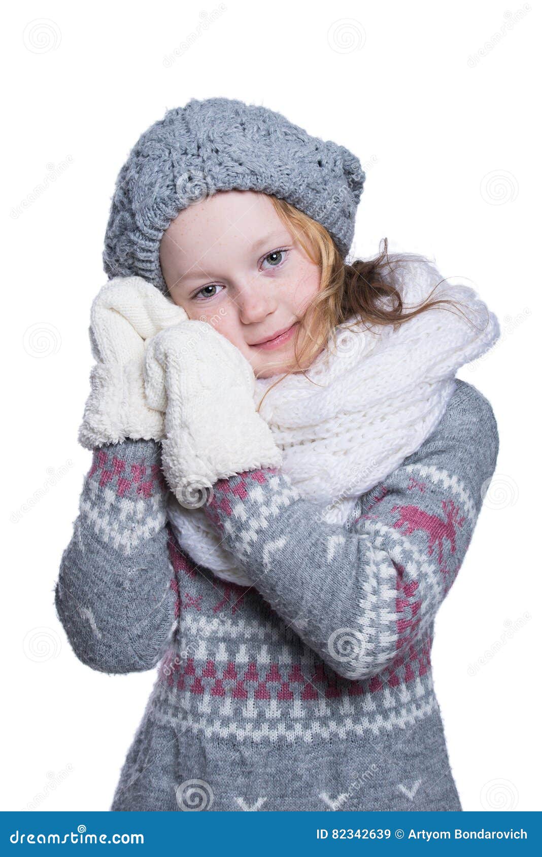 Happy Cute Kid Posing in the Studio Isolated on White Background ...