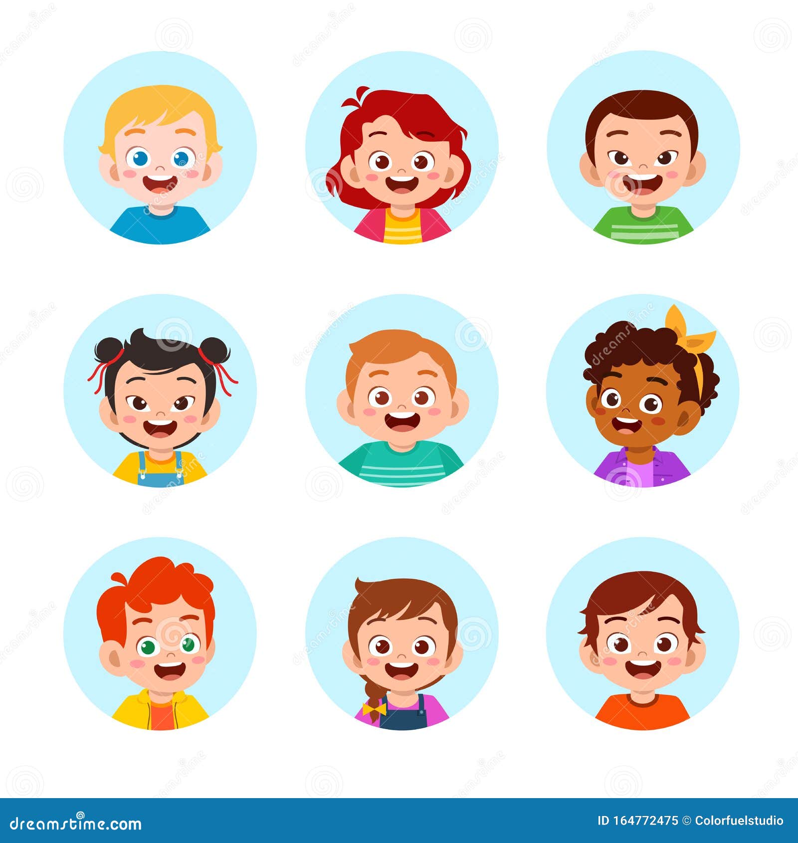 Young Boy Kid Avatar Facial Expressions Set of Cute Emoticon Heads Stock  Vector  Illustration of characters collection 76216985