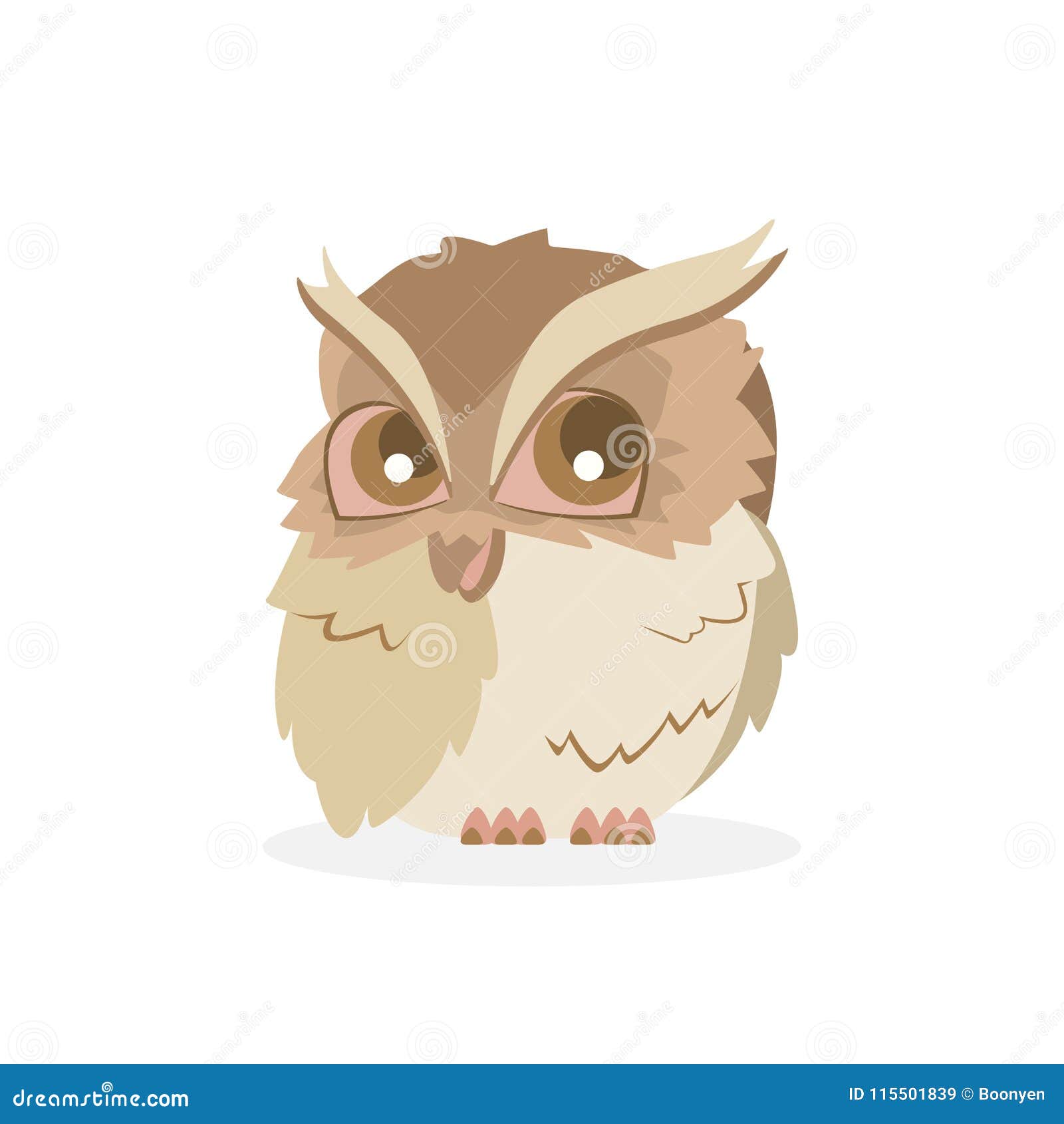 Happy Cute Owl Cartoon Vector Illustration Stock Vector Illustration