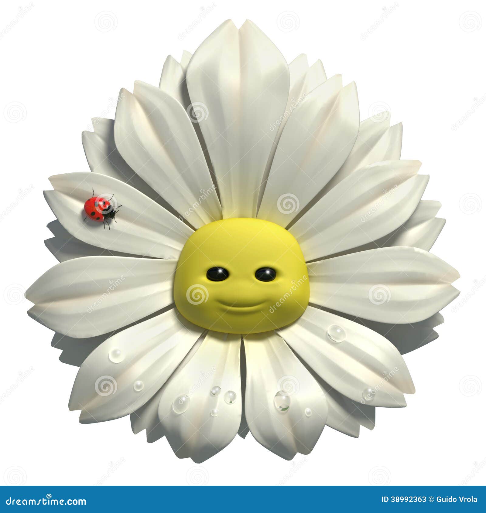 Happy daisy stock illustration. Illustration of colorful 38992363