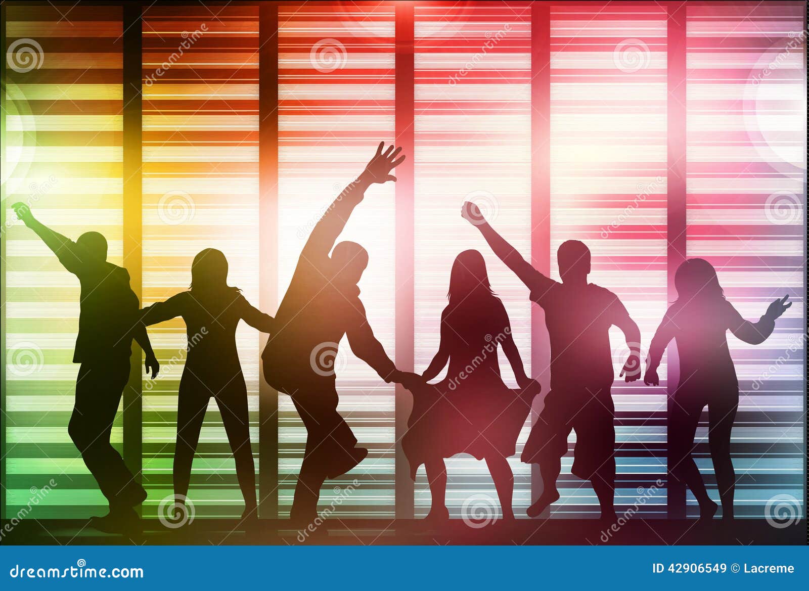 Happy Dancing People Silhouettes Stock Vector - Illustration of happy ...