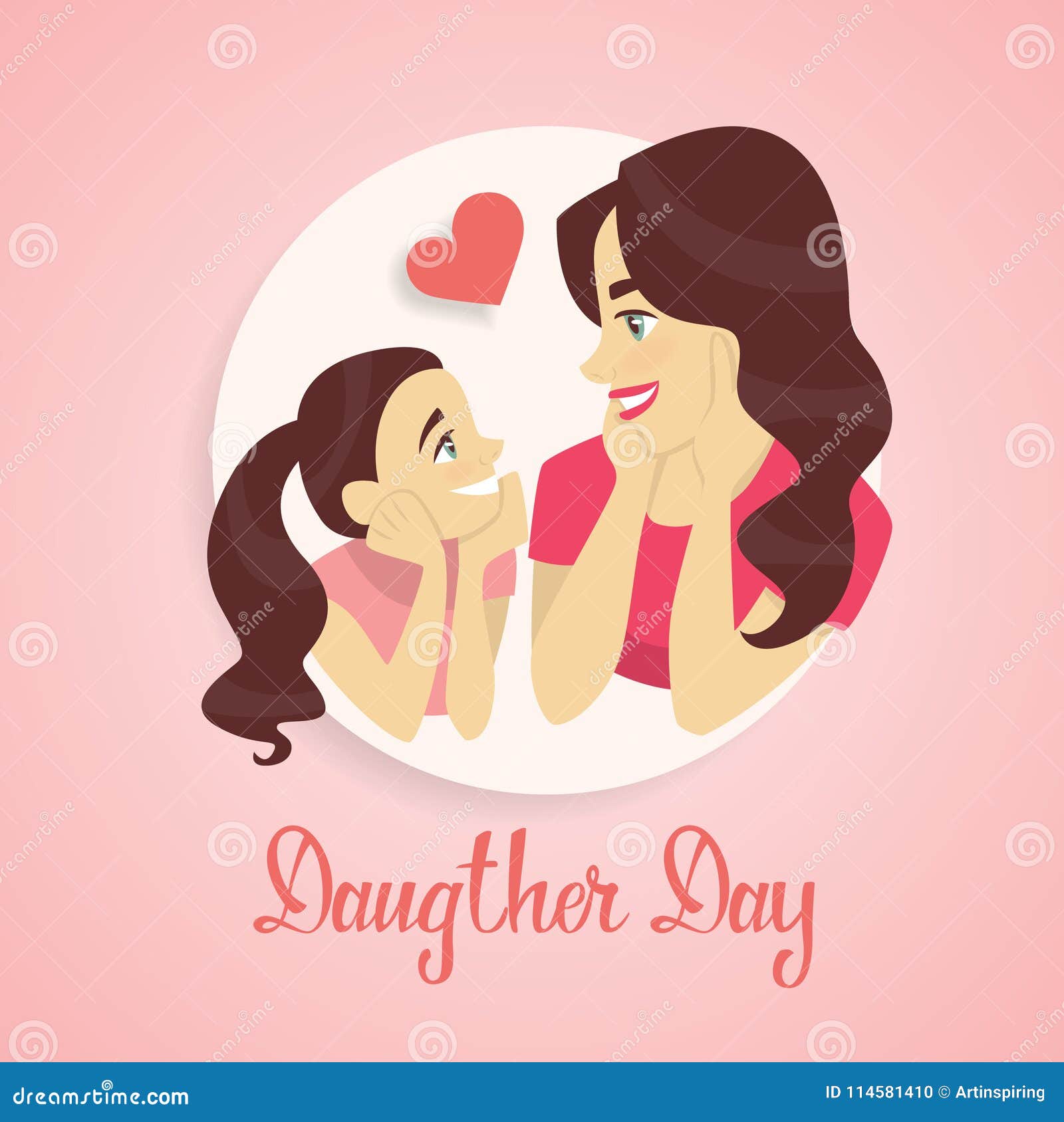 Happy daughters day. stock vector. Illustration of beautiful ...