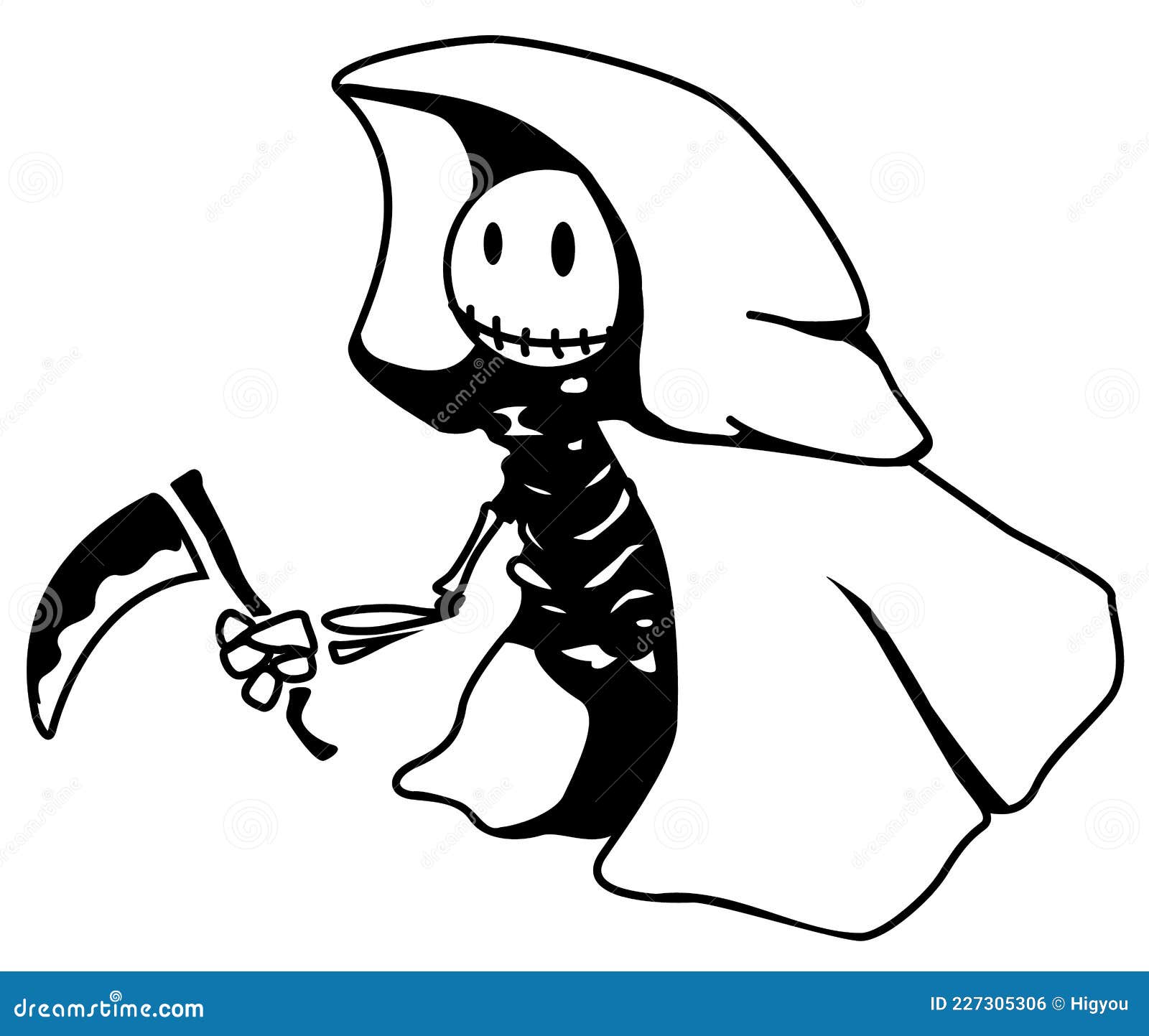 Happy Death Cartoon stock vector. Illustration of ghost - 227305306