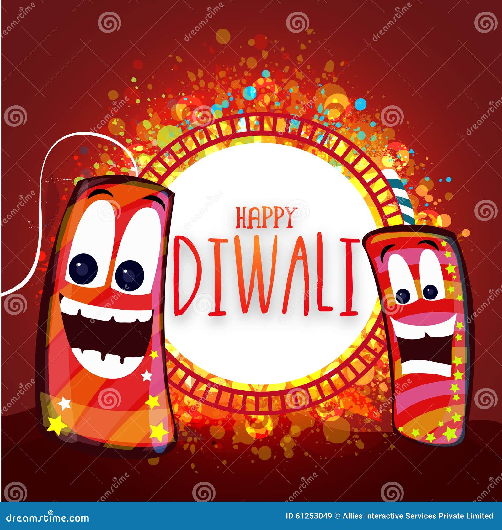 Happy Diwali Celebration with Firecrackers. Stock Illustration ...