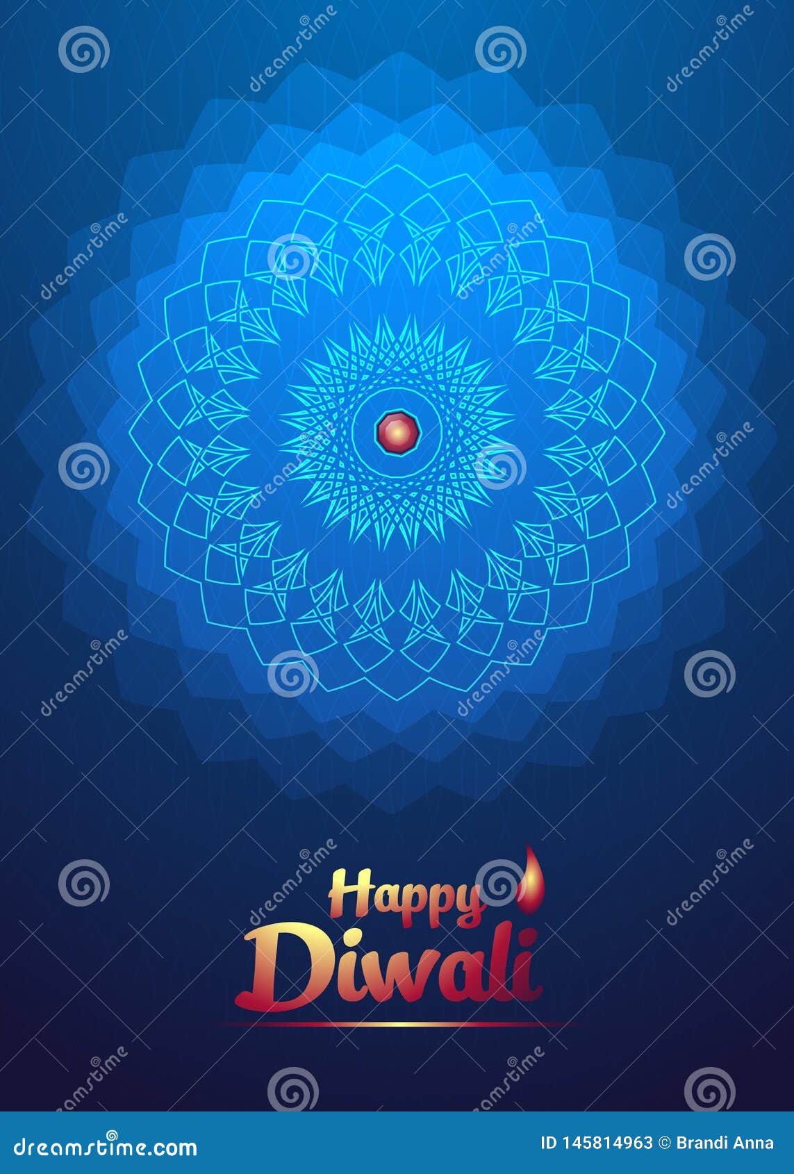 Happy Diwali Festival Background Blue Light Flower Stock ...
