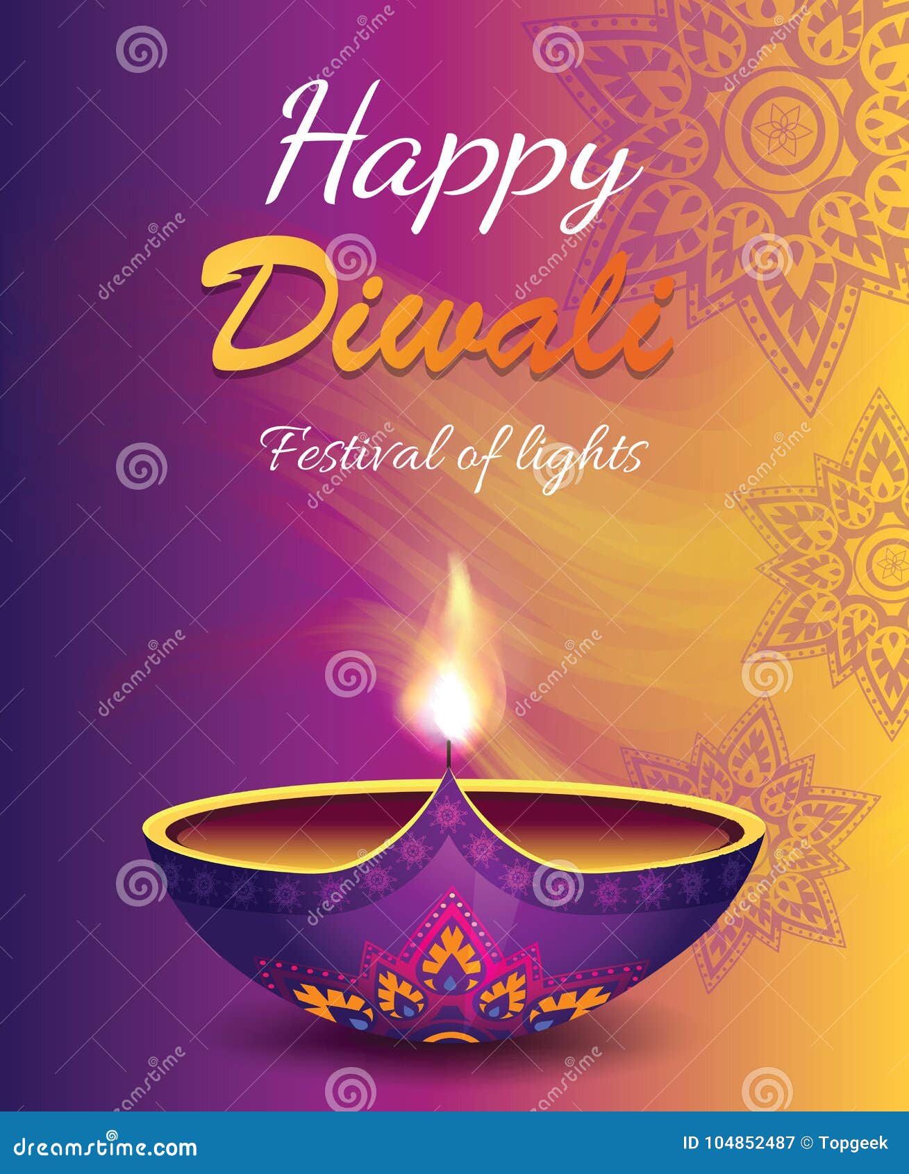 Happy Diwali Festival of Light Vector Illustration Stock Vector ...