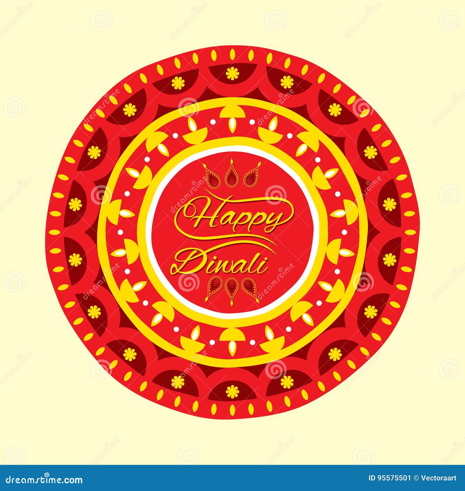 Happy Diwali Greeting Design Stock Vector - Illustration of decorative ...