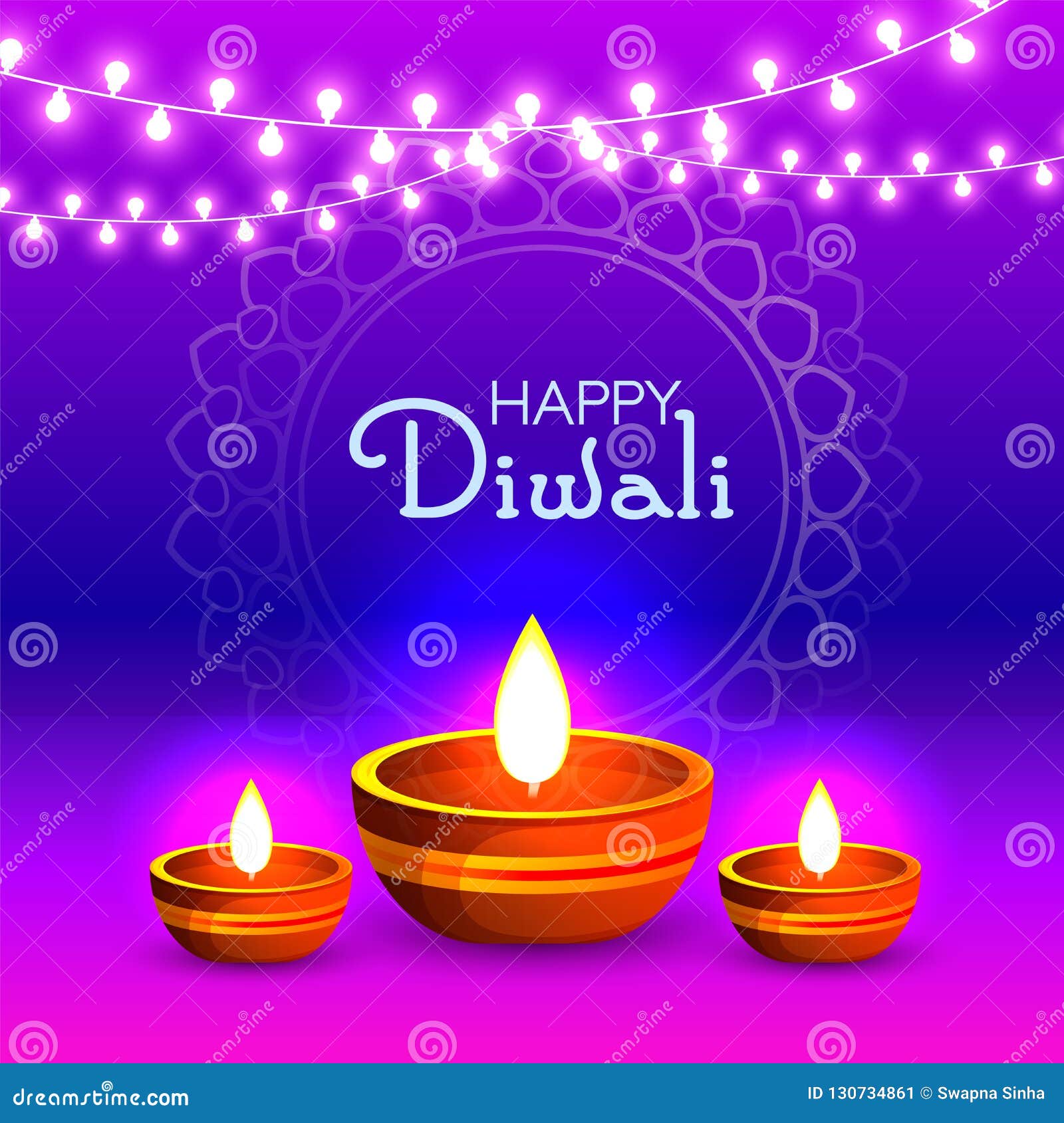 Happy Diwali Poster, Header, Banner or Greeting Card Design with  Illustration of Illuminated Oil Lamp, Diwali Stock Illustration -  Illustration of festive, culture: 130734861