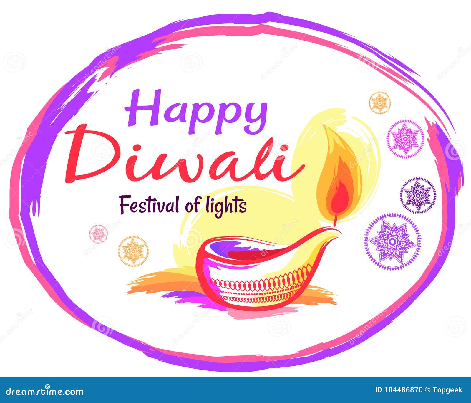 Happy Diwali Poster with White Background and Text Stock Vector -  Illustration of flame, festive: 104486870