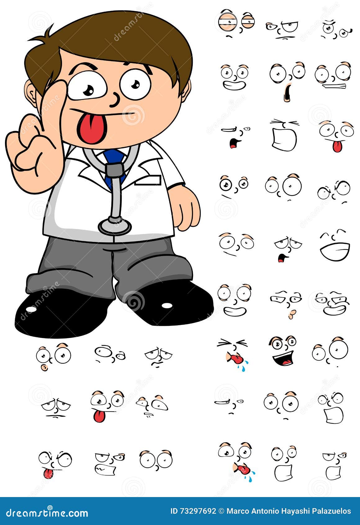 happy doctor cartoon expresion set