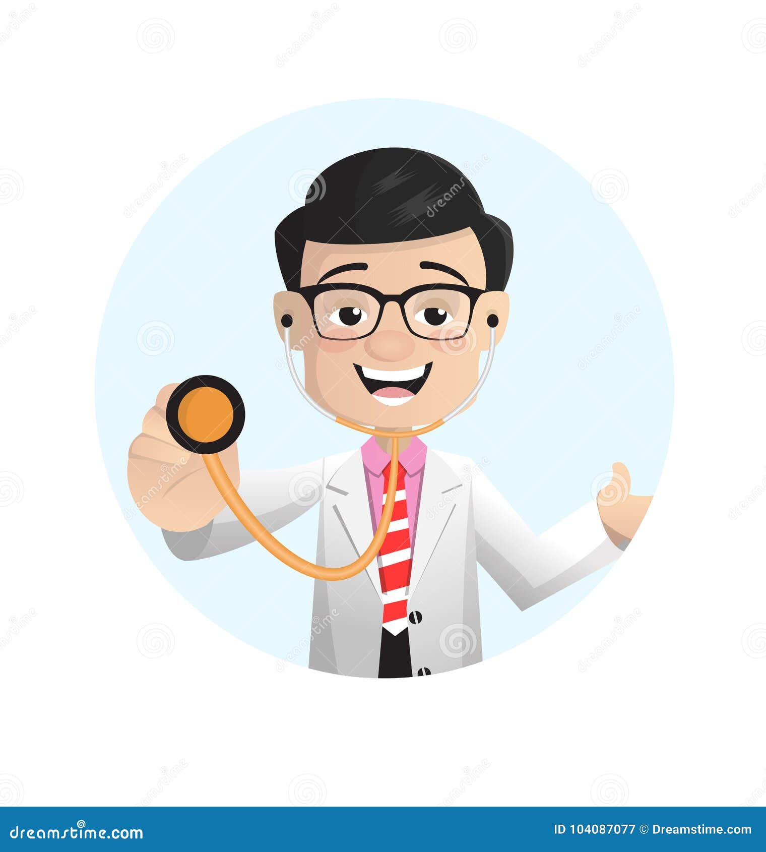 Happy Doctor with Stethoscope Profile Picture Vector Stock Vector -  Illustration of note, pharmacist: 104087077
