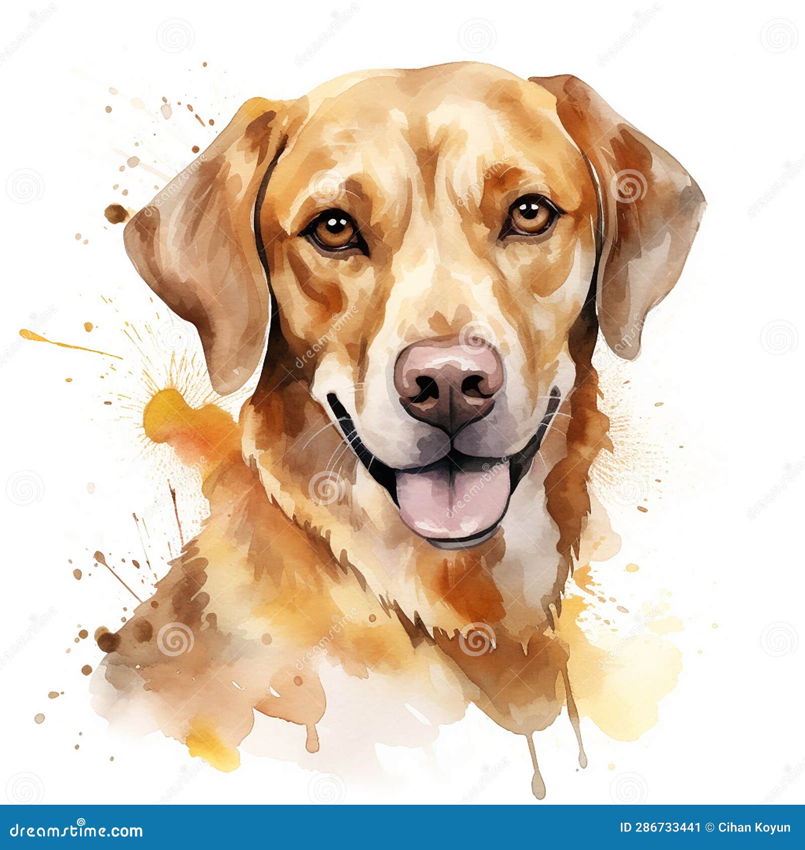 Happy Doggy Illustration on a White Background Stock Illustration ...
