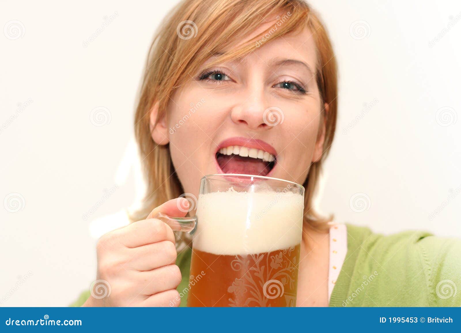 Happy drinking beer stock image. Image of cheerful, bier 1995453