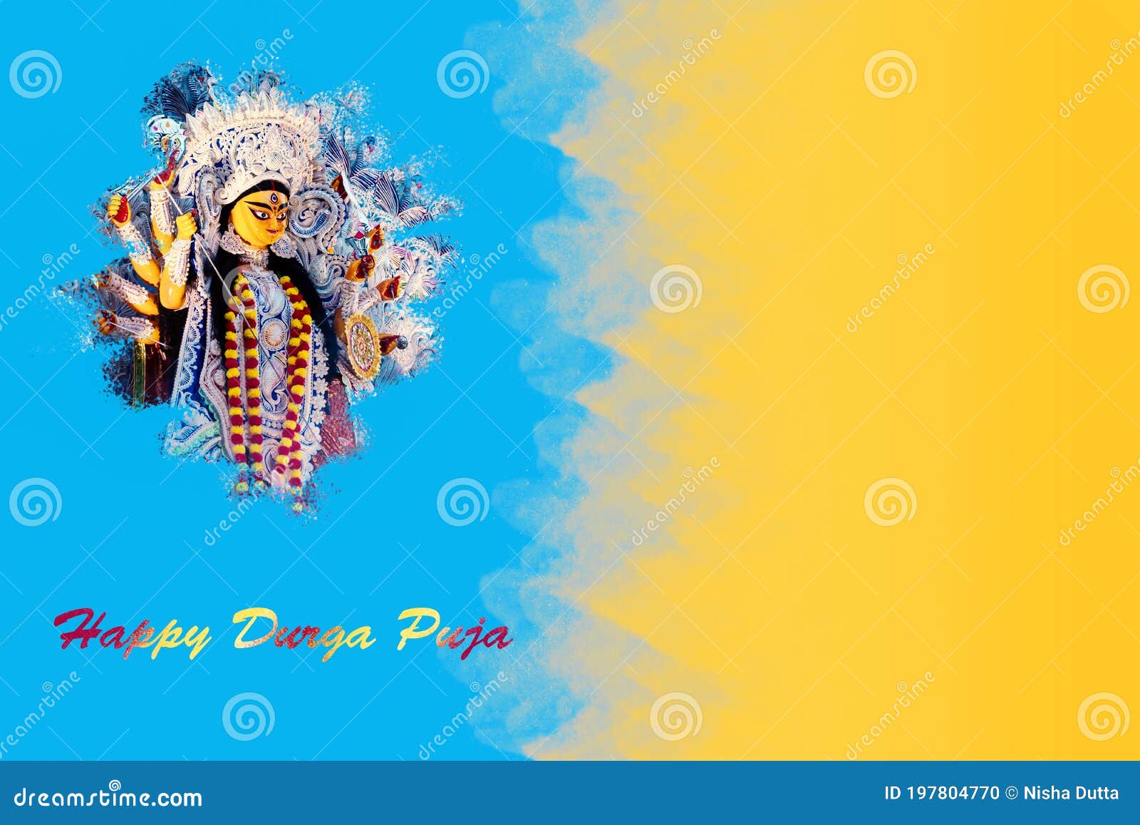 Happy Durga Puja Background Stock Photo  Image of blue celebrating  197804770