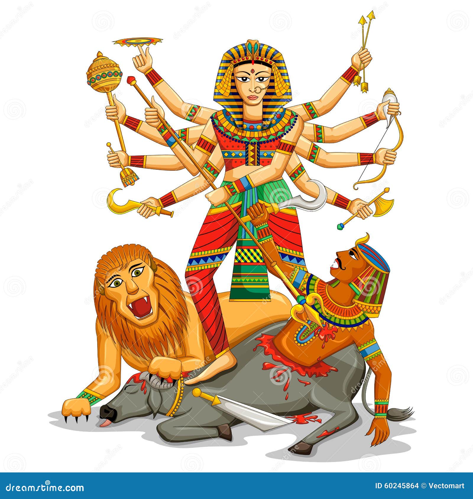 Happy Durga Puja Background Stock Vector - Illustration of hindu ...