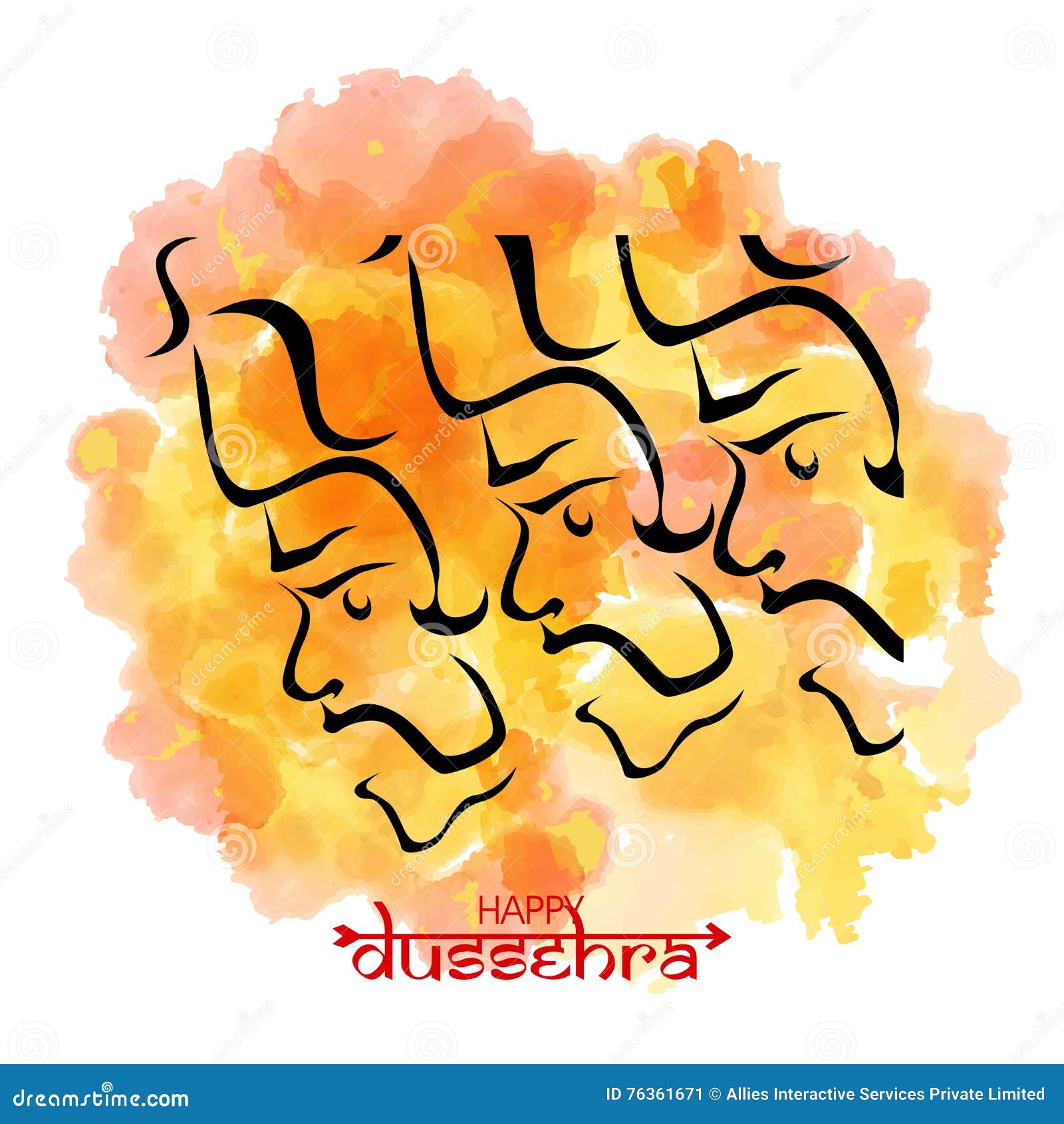 Happy Dussehra Background with Ravana. Stock Illustration - Illustration of  historical, background: 76361671
