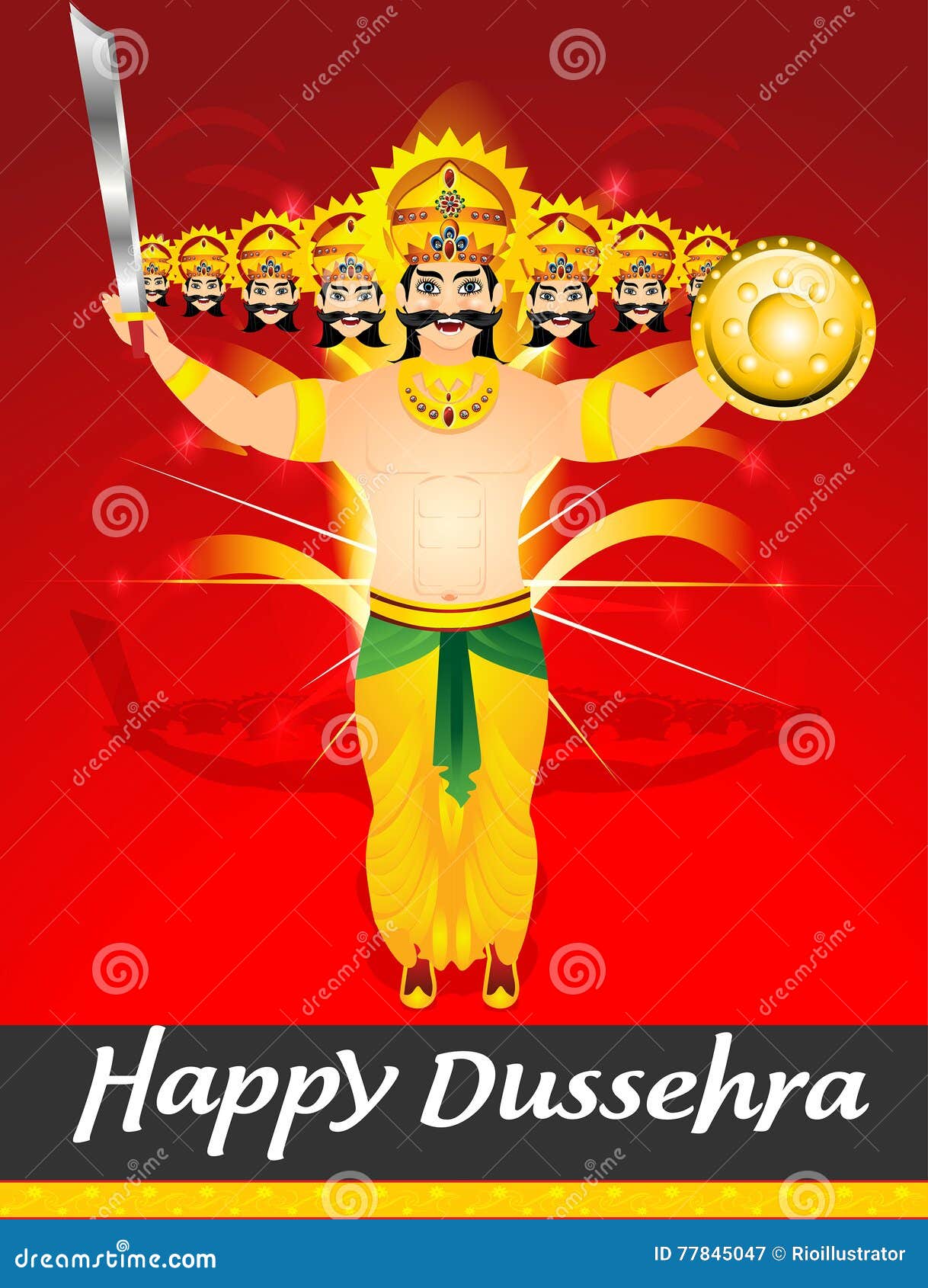 Happy Dussehra Celebration Background with Ravan Cartoon Stock Vector -  Illustration of dharma, devil: 77845047