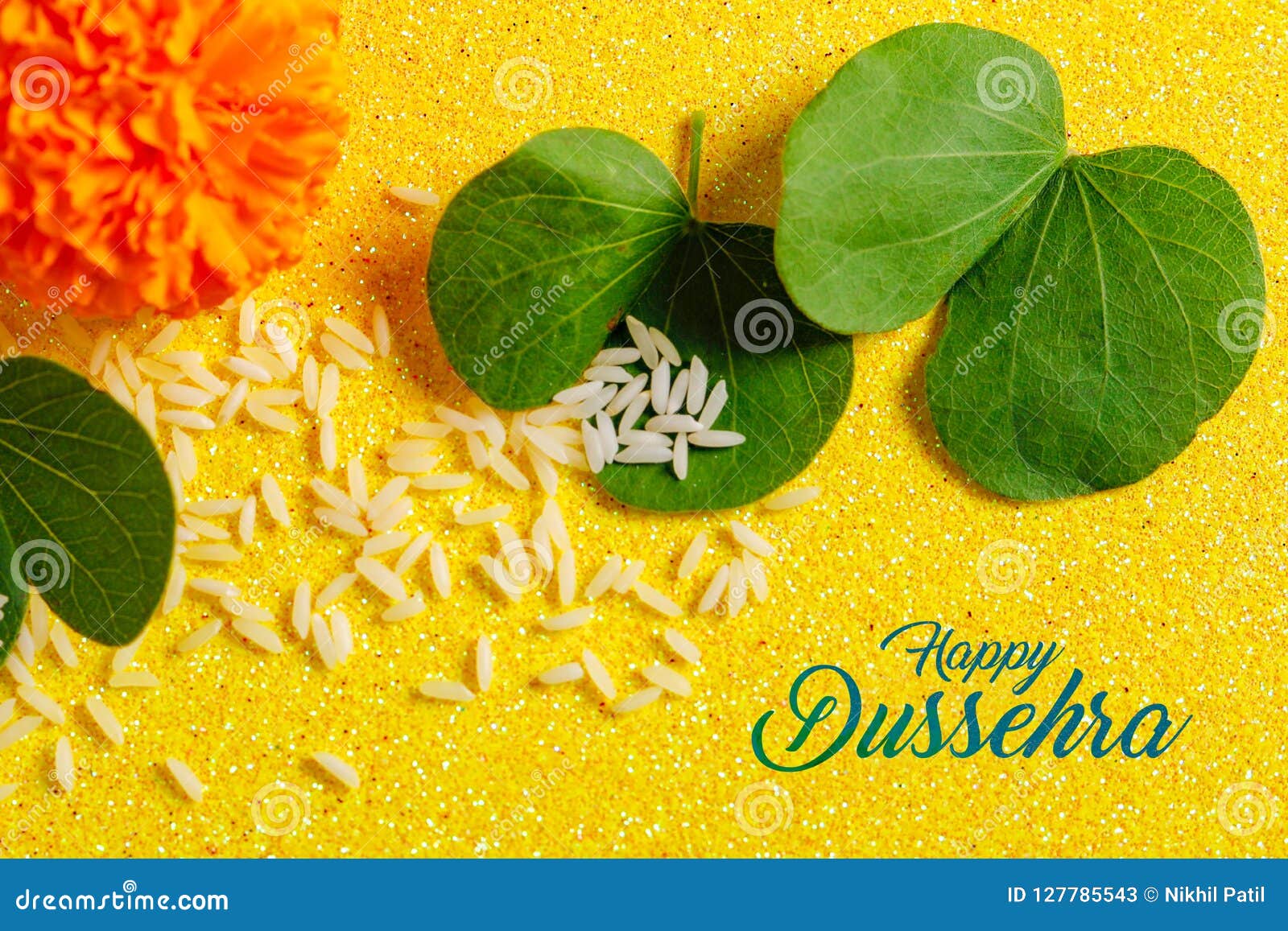 Happy Dussehra Greeting Card , Green Leaf Stock Image - Image of ...