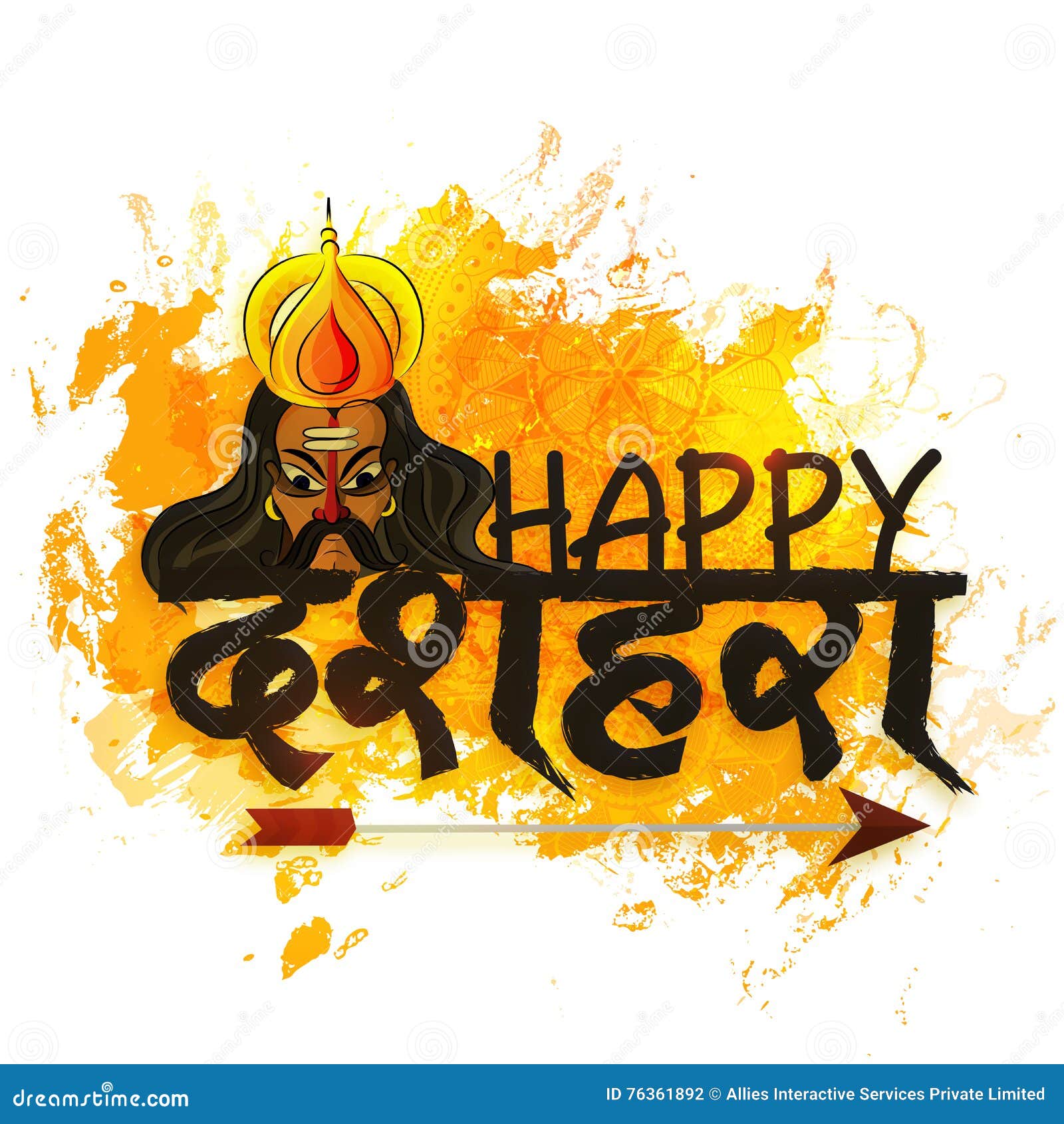 Happy Dussehra Poster, Banner or Flyer Design. Stock Illustration -  Illustration of devotion, happy: 76361892