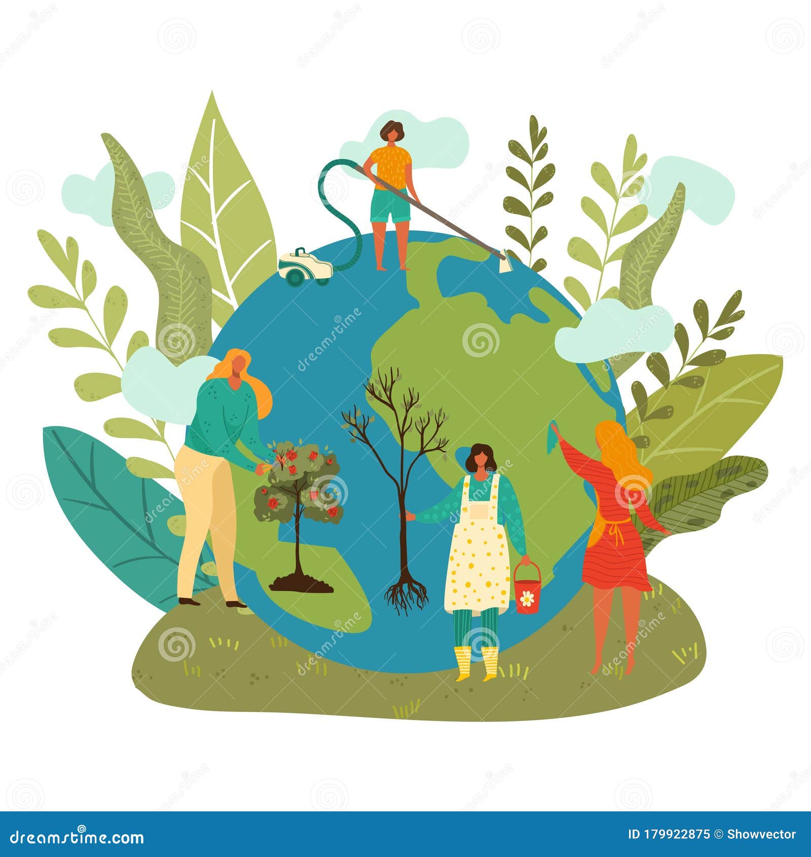 Happy Earth Day, Green Planet Enviroment, People Planting Trees ...